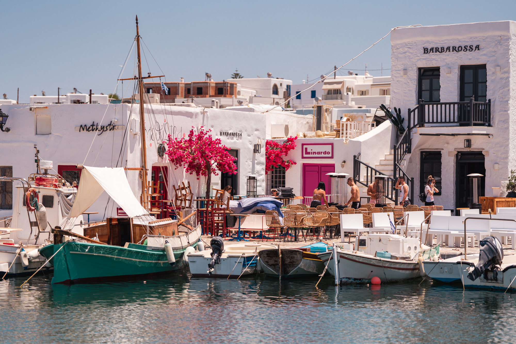 Paros Greece ferry port summer