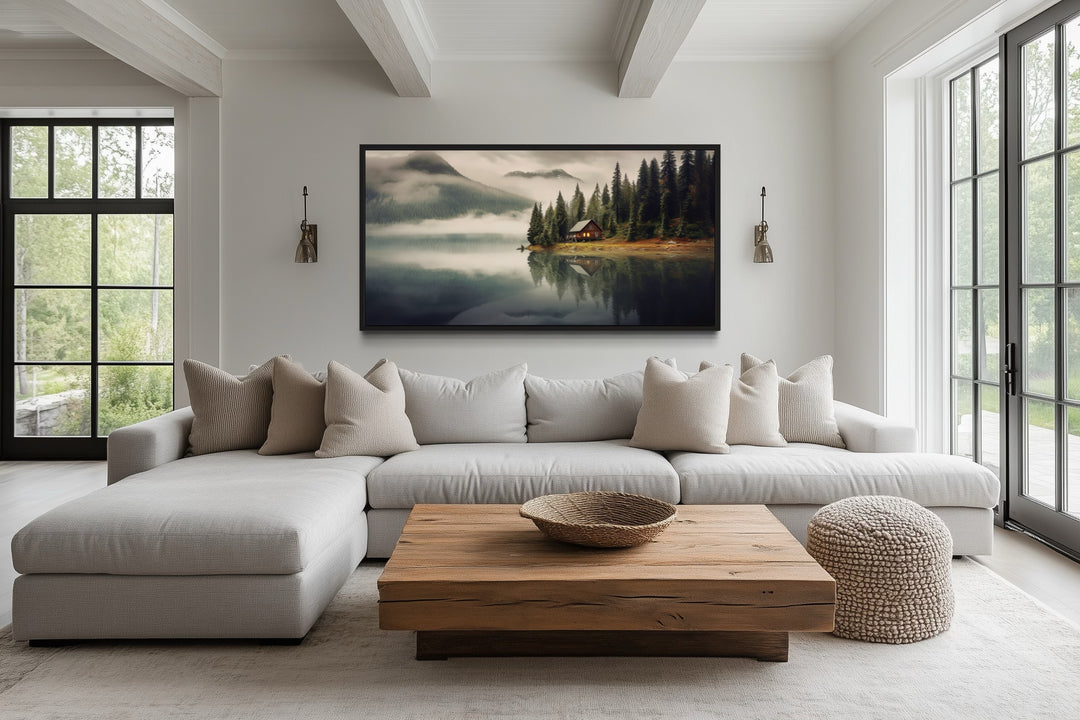 mountain cabin summer landscape