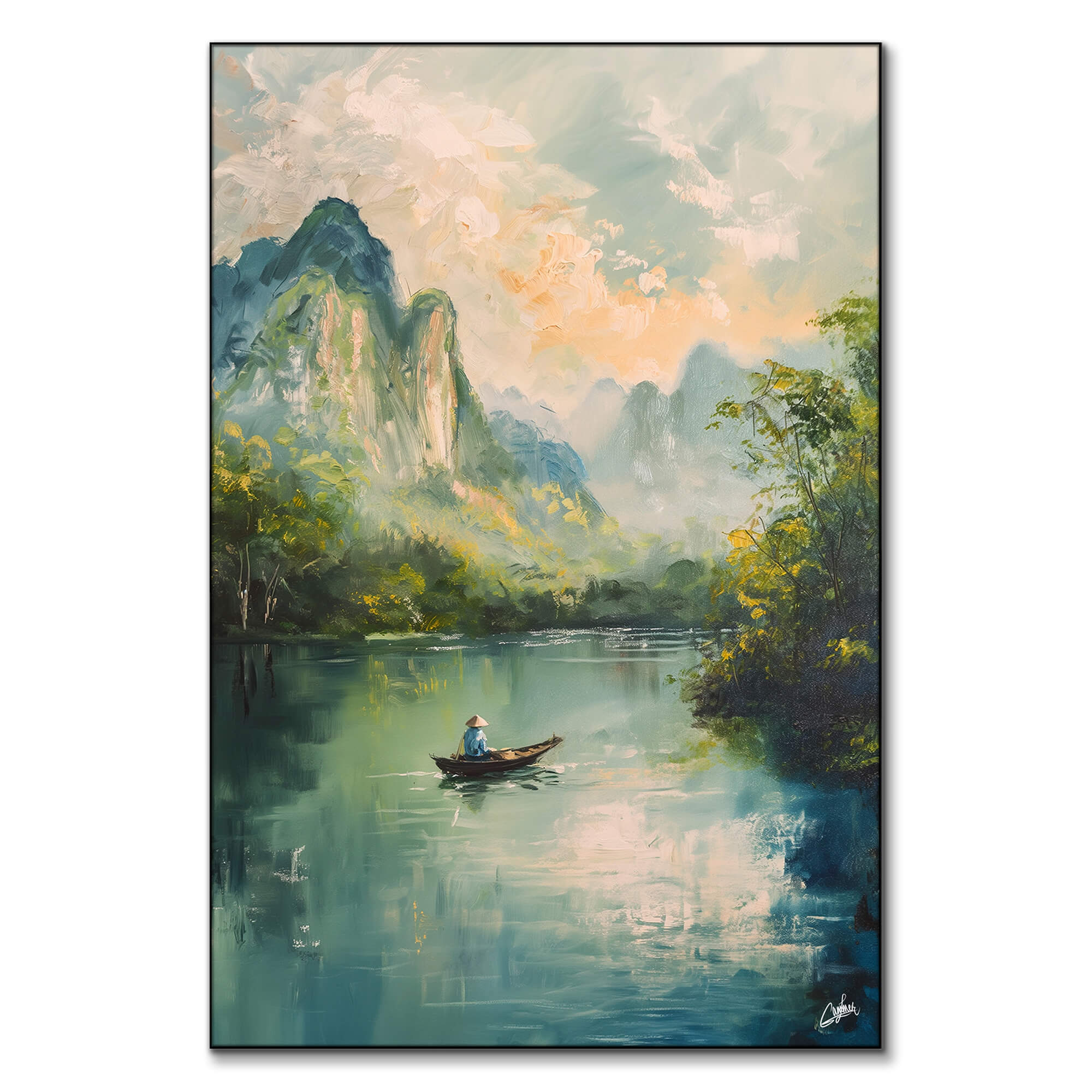 kayaking on a calm mountain lake