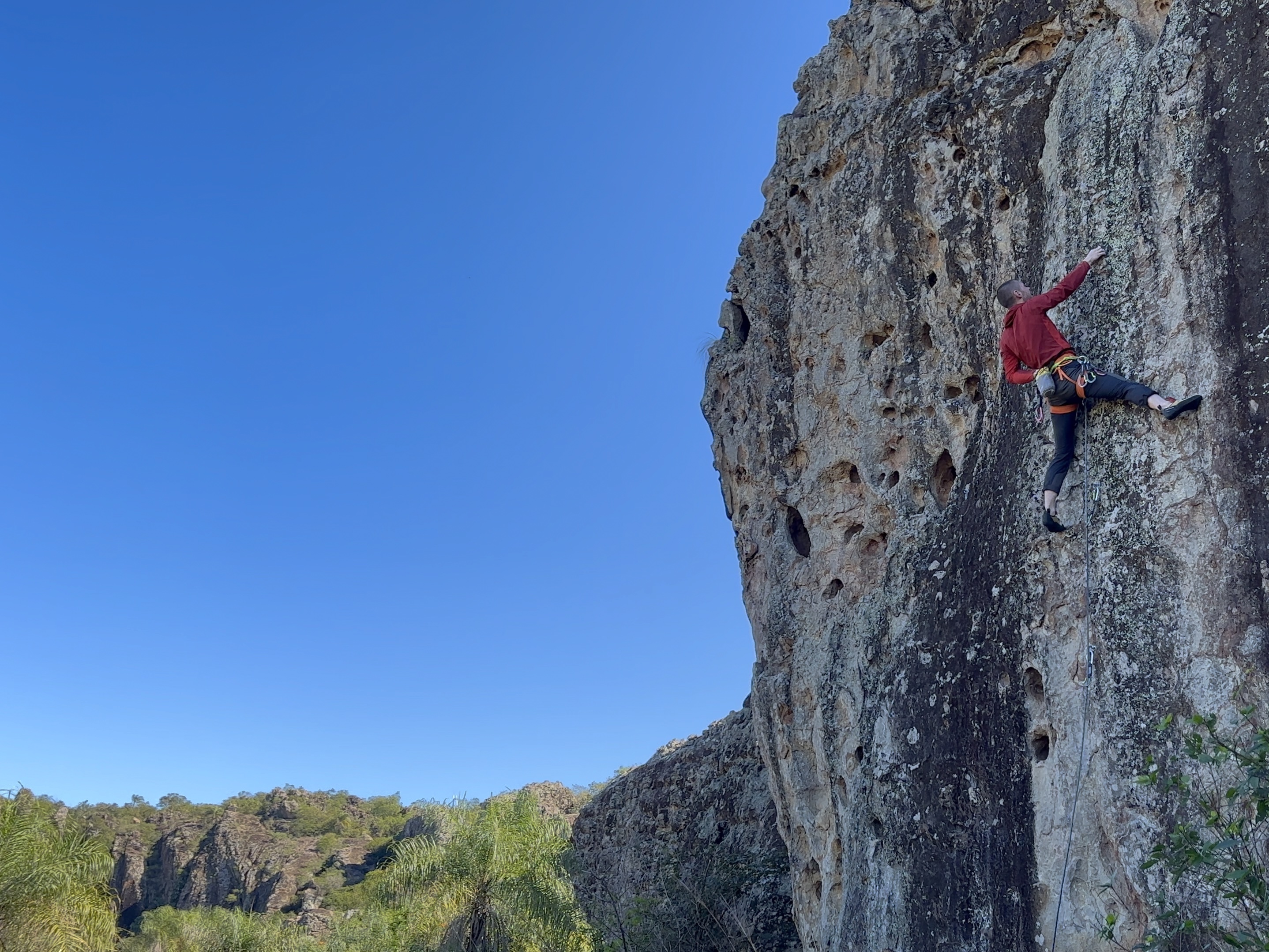 rock climbing sandstone cliff