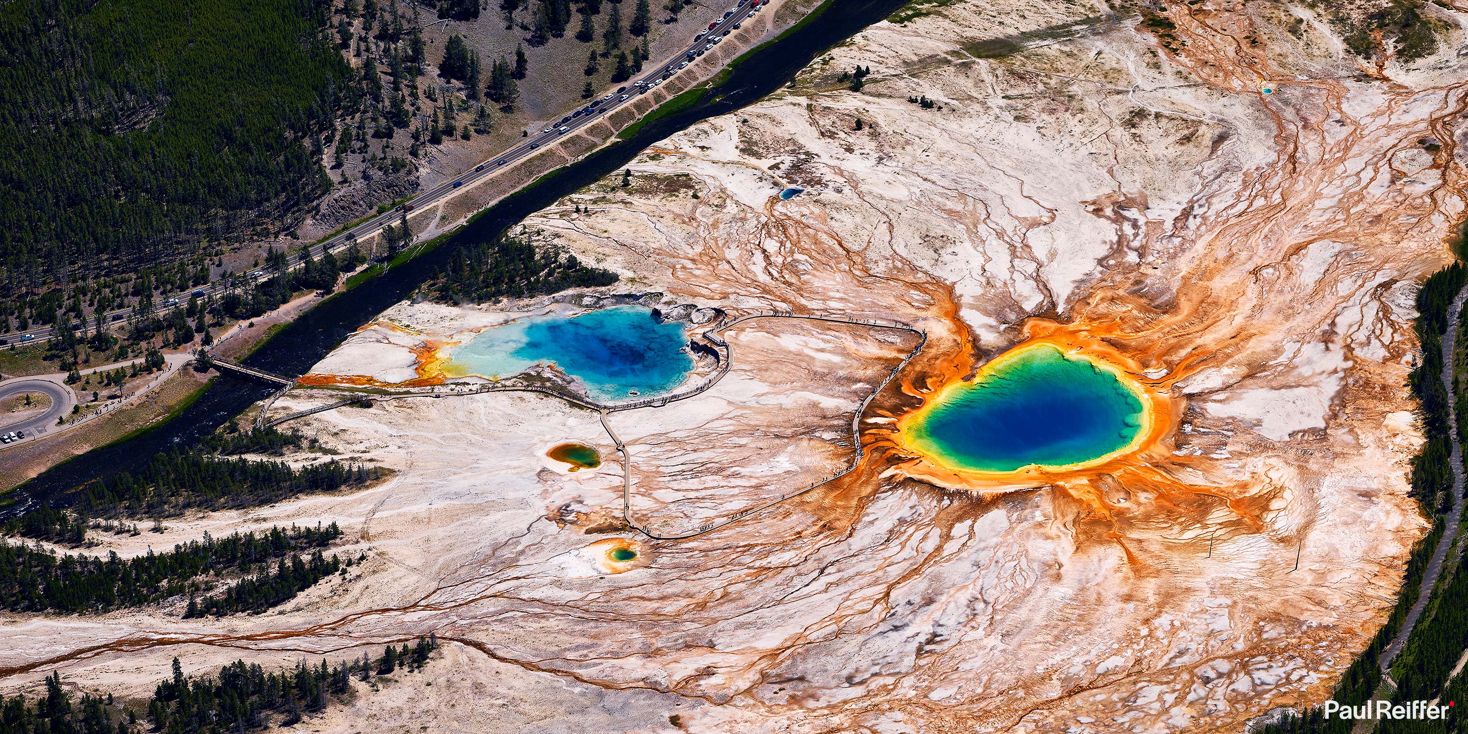 Grand Prismatic Spring aerial view