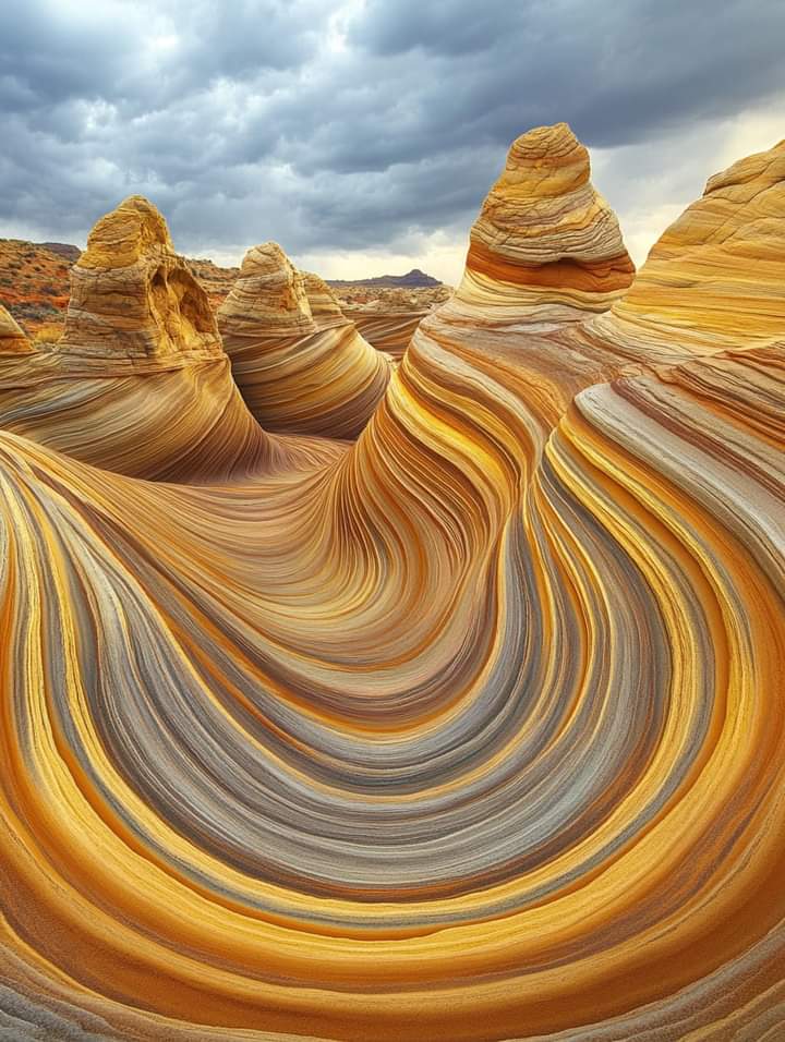 The Wave sandstone rock formation