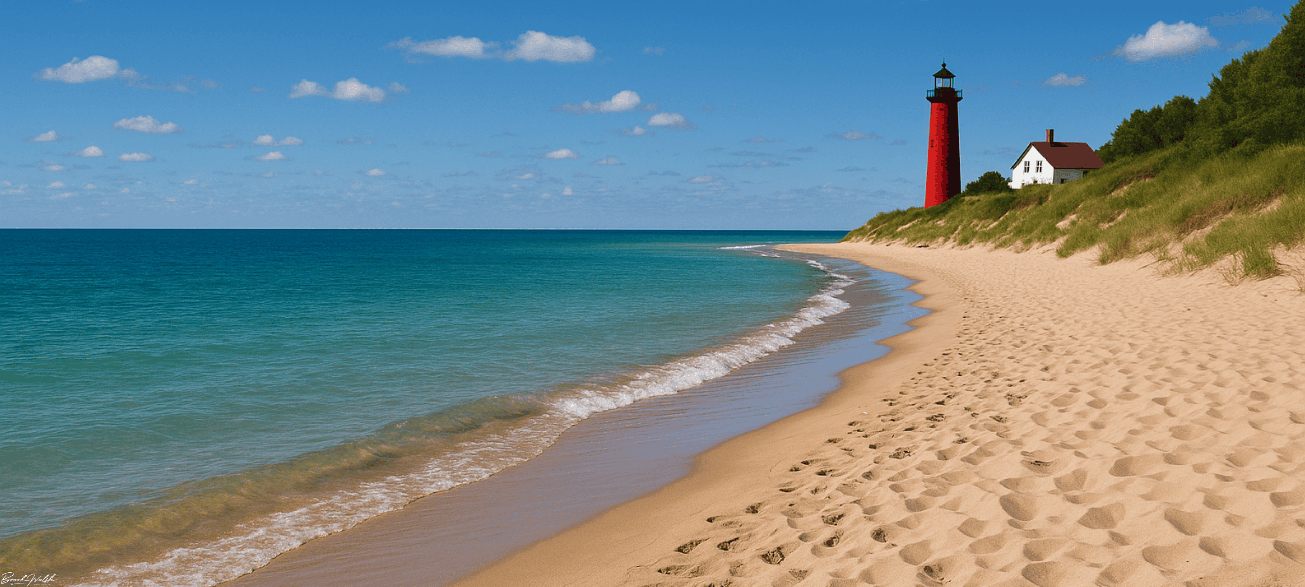 Lake Michigan shoreline summer