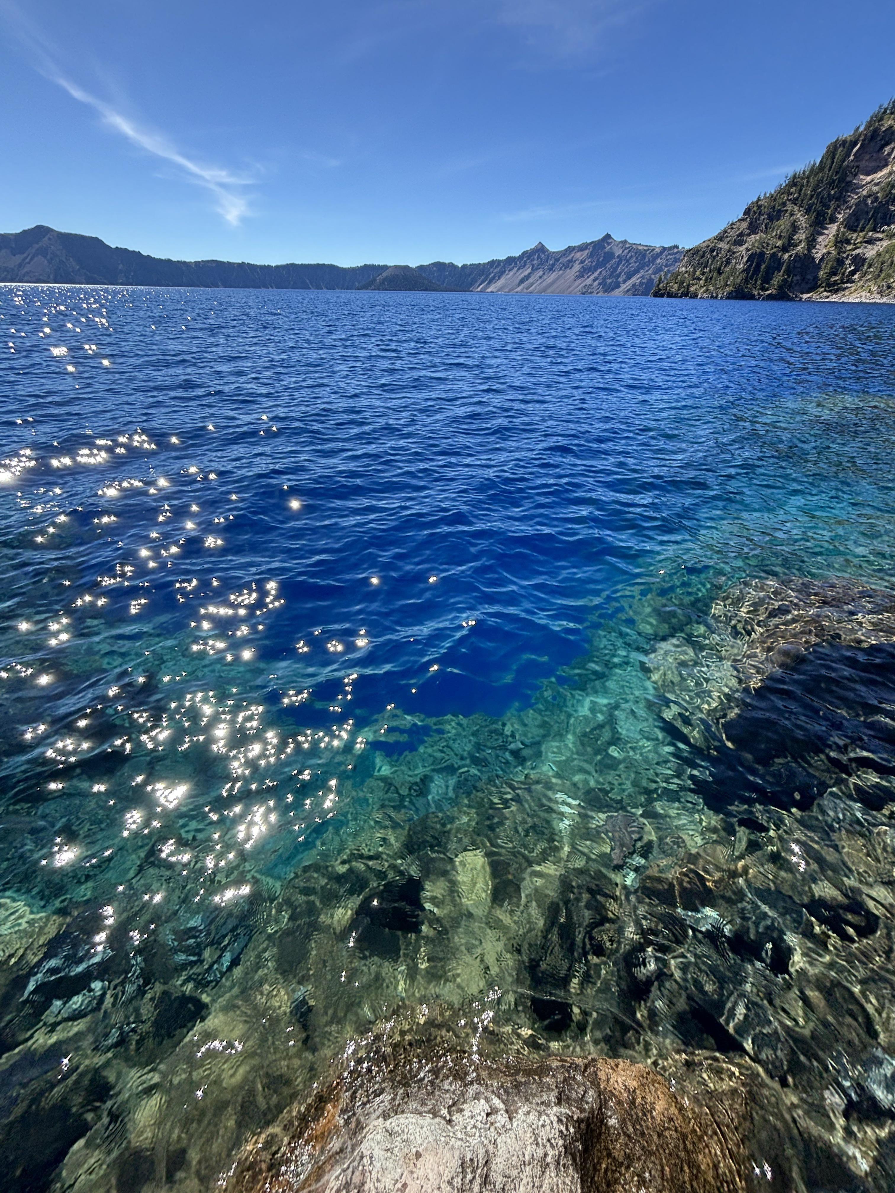 Crater Lake deep blue water