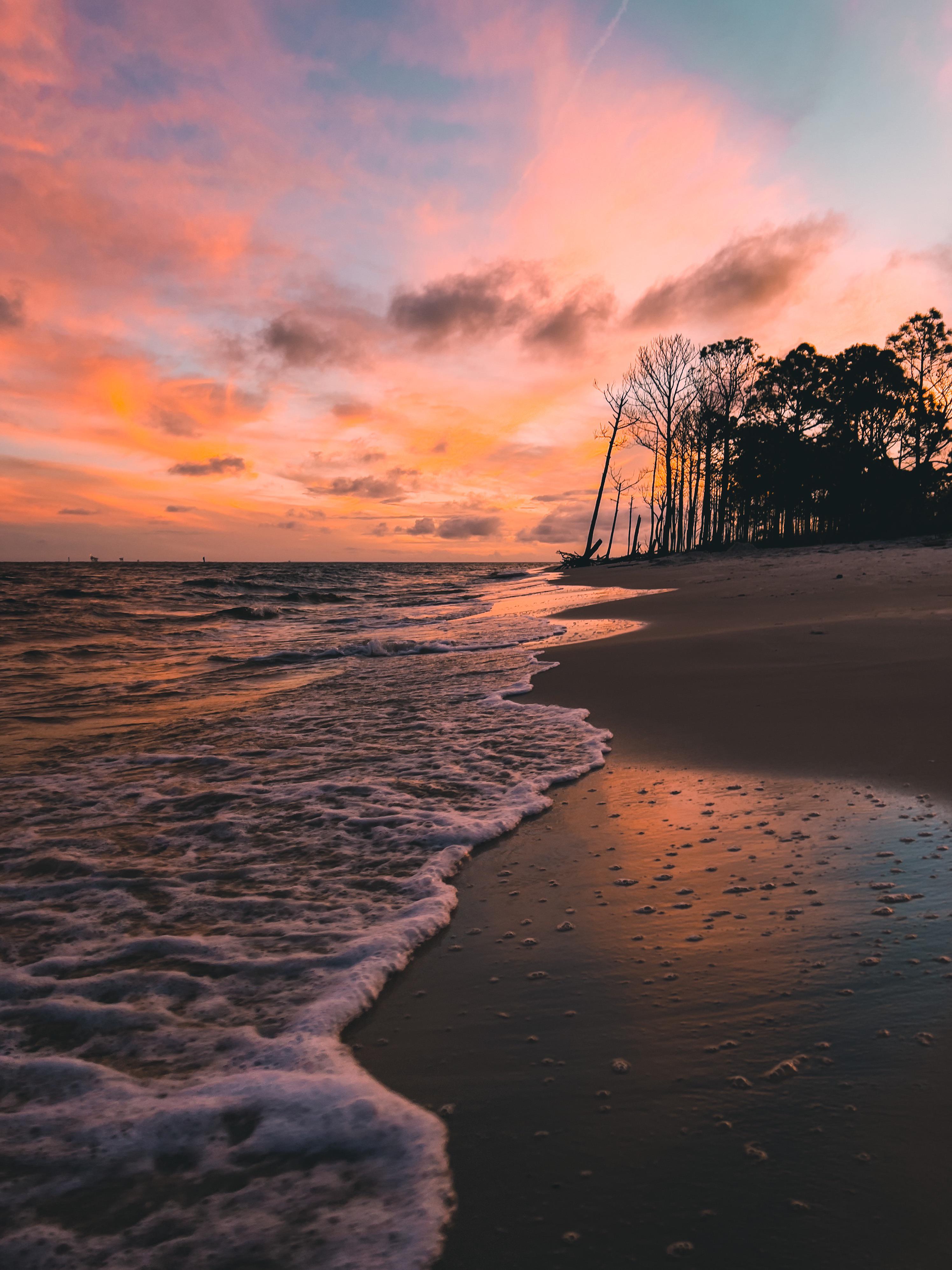 Dauphin Island Alabama beach sunset