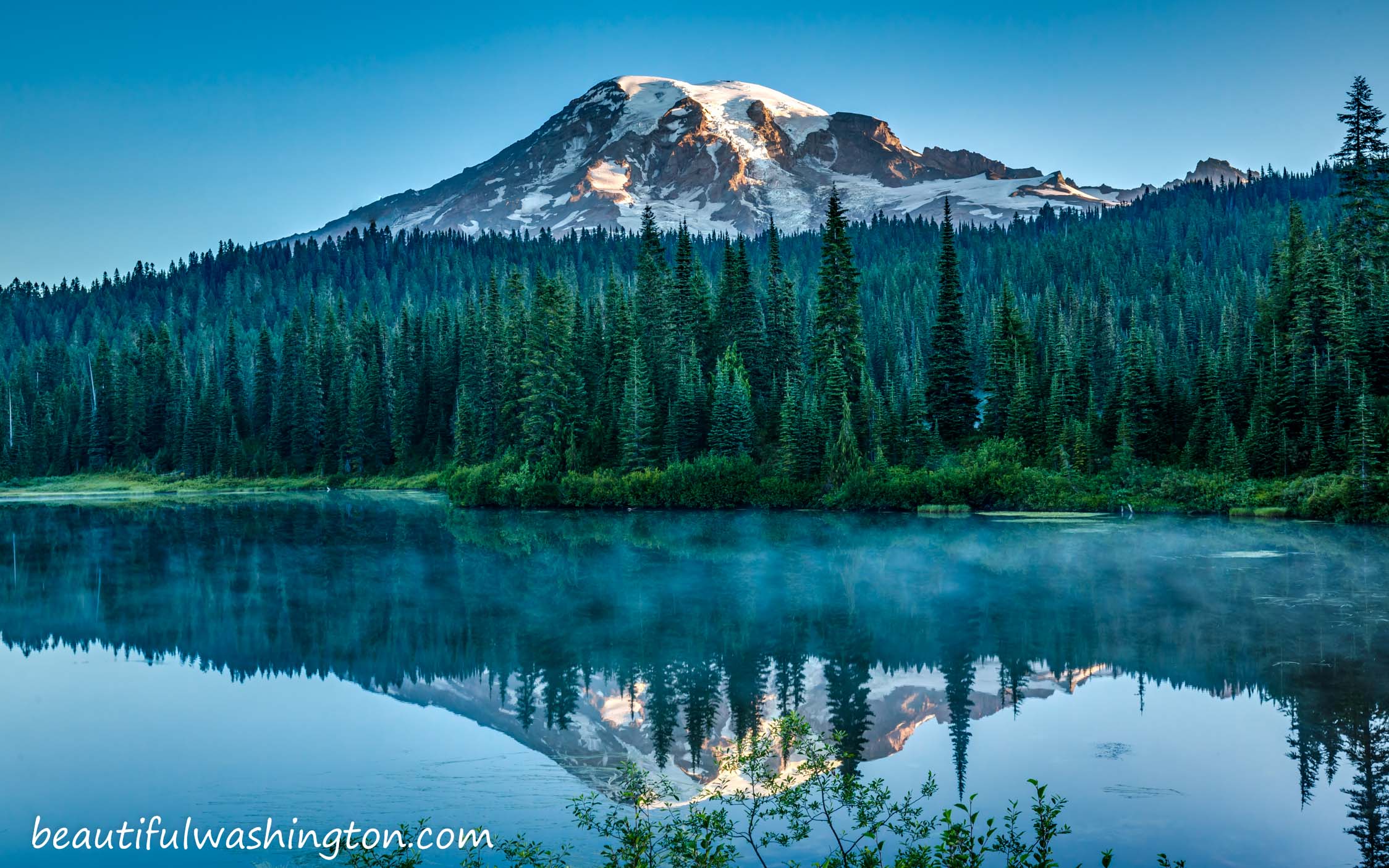 Mount Rainier reflection in lake