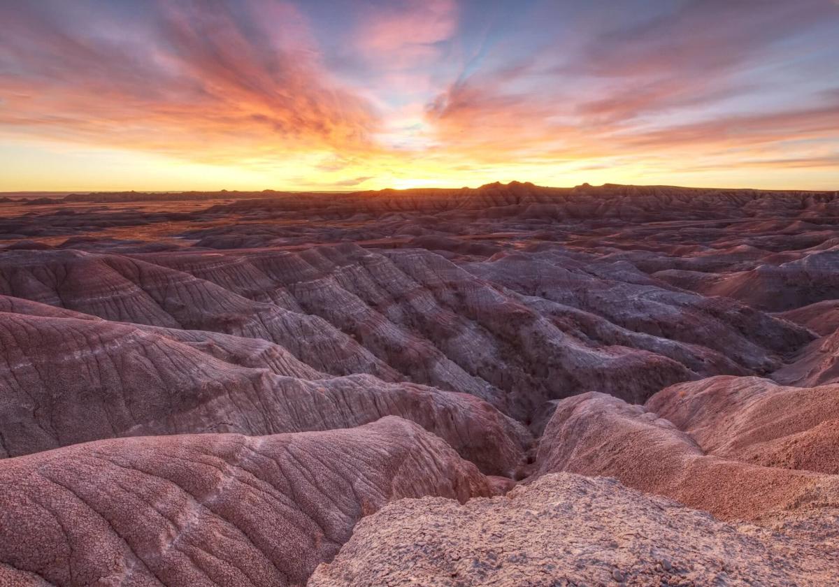 Badlands National Park sunset landscape