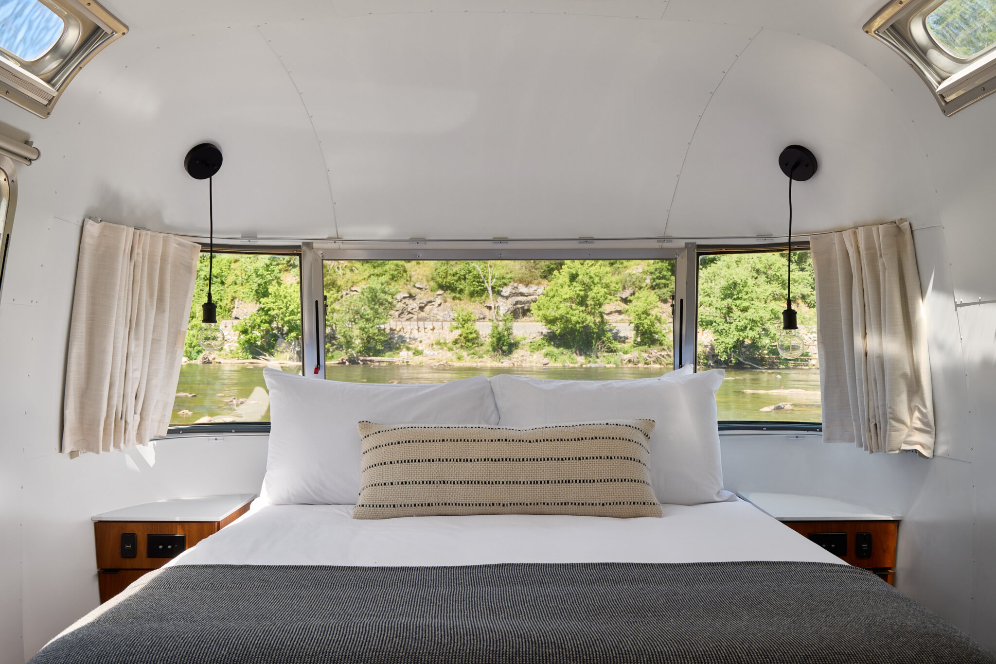 Airstream glamping Asheville North Carolina river