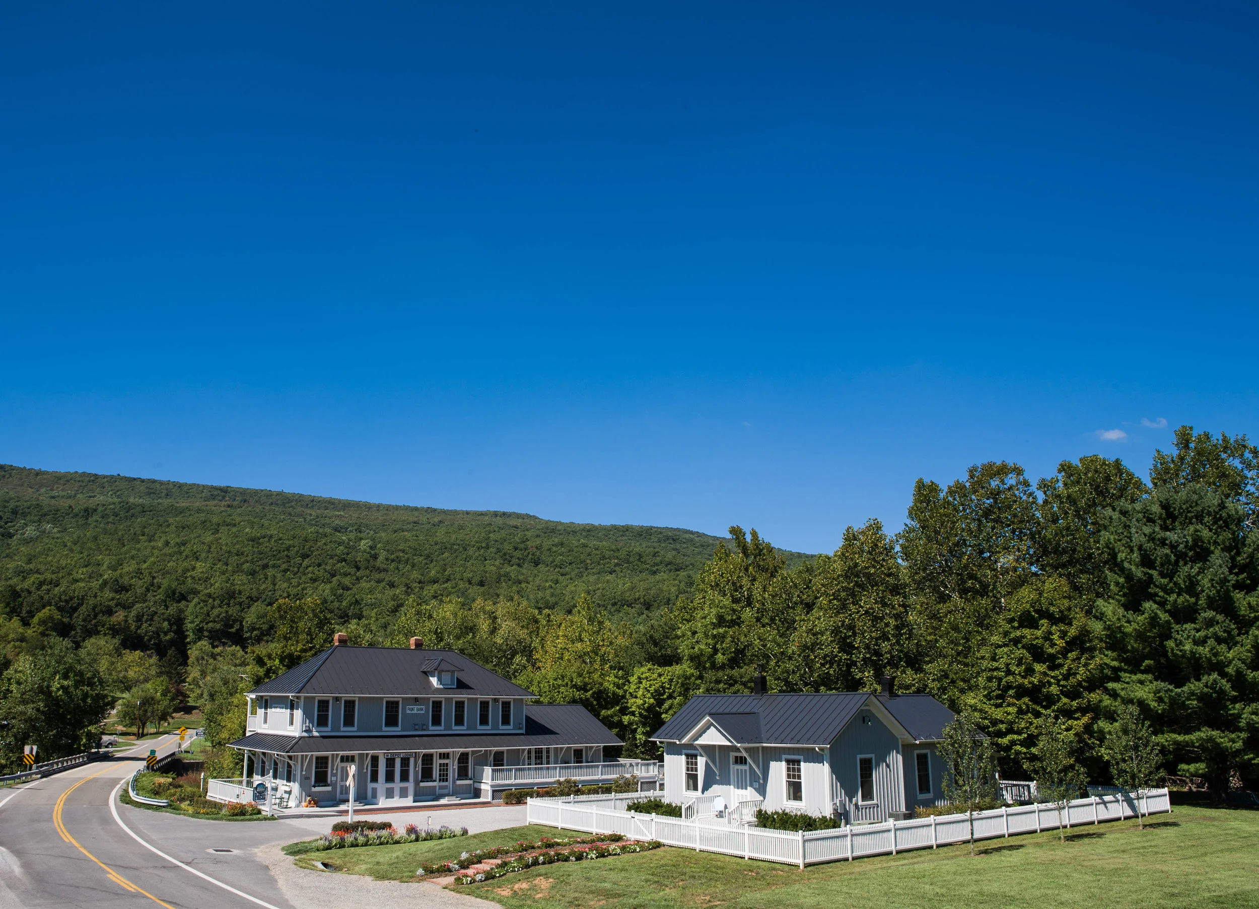 historic train depot lodge Virginia mountains