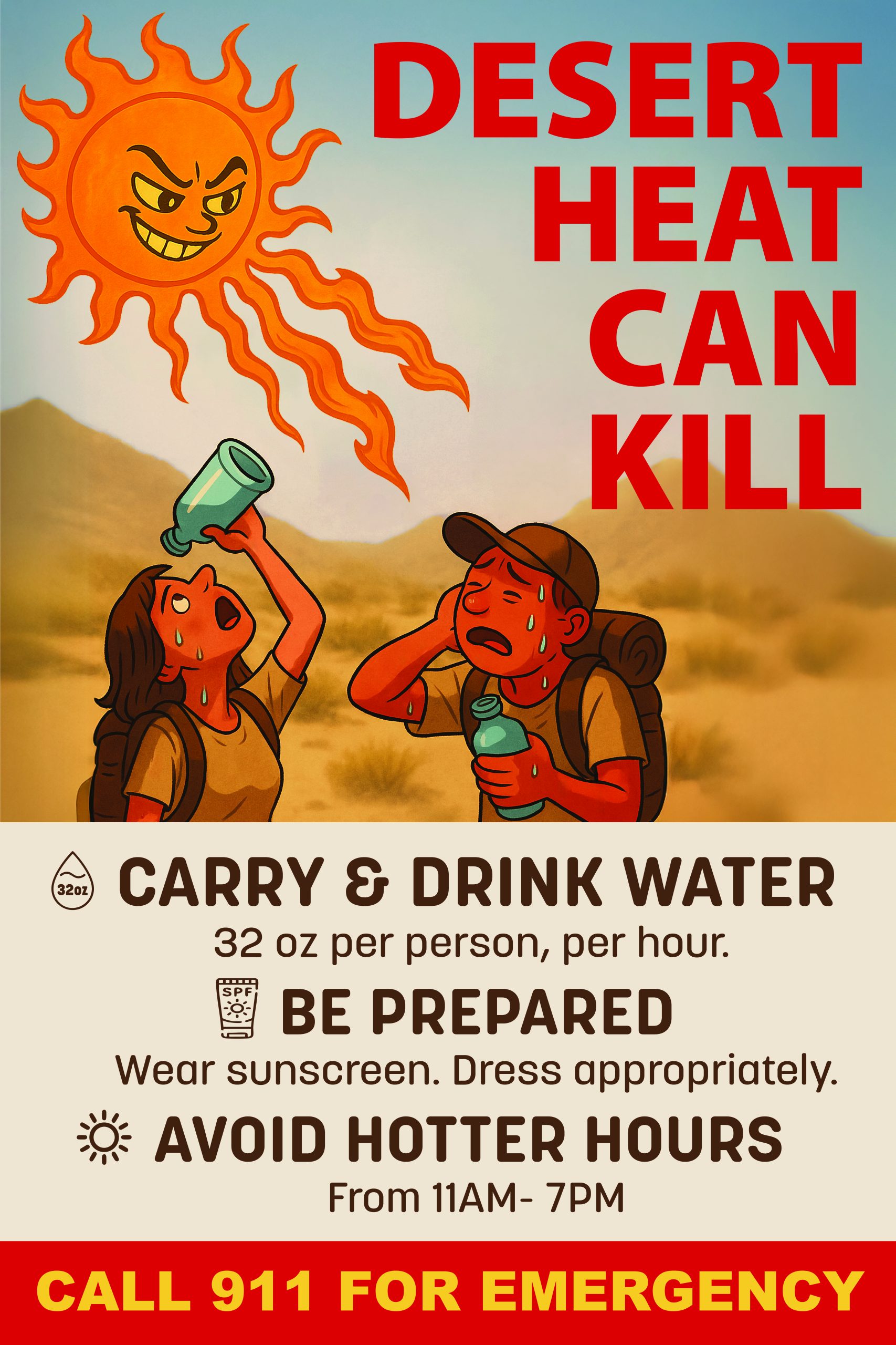desert safety water heat preparation