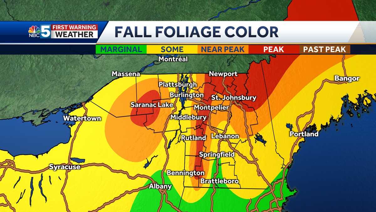 Vermont fall foliage peak colors