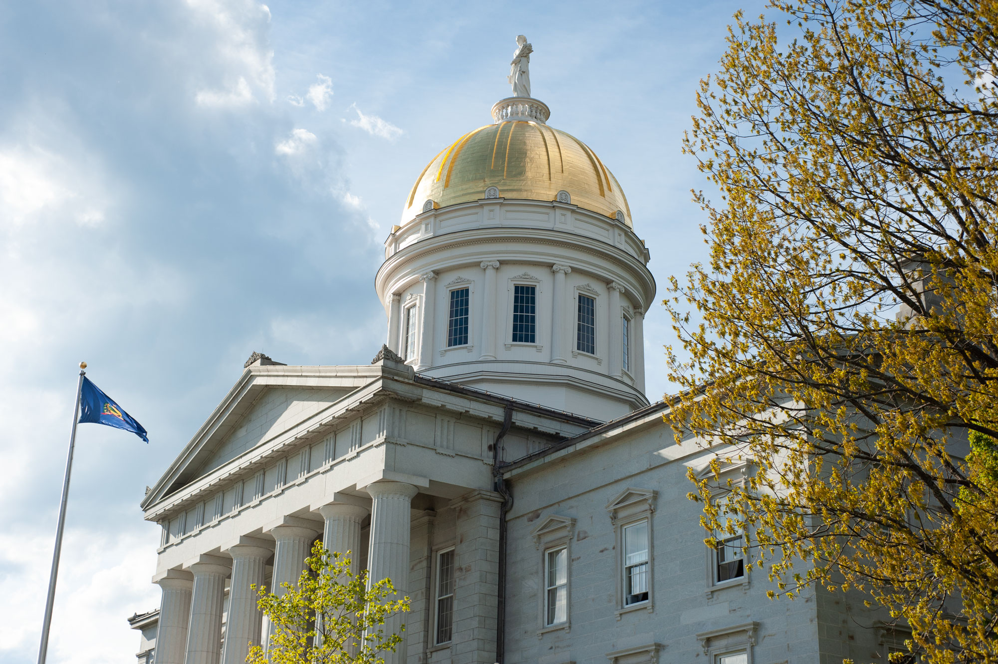 Montpelier Vermont State House gold dome fall