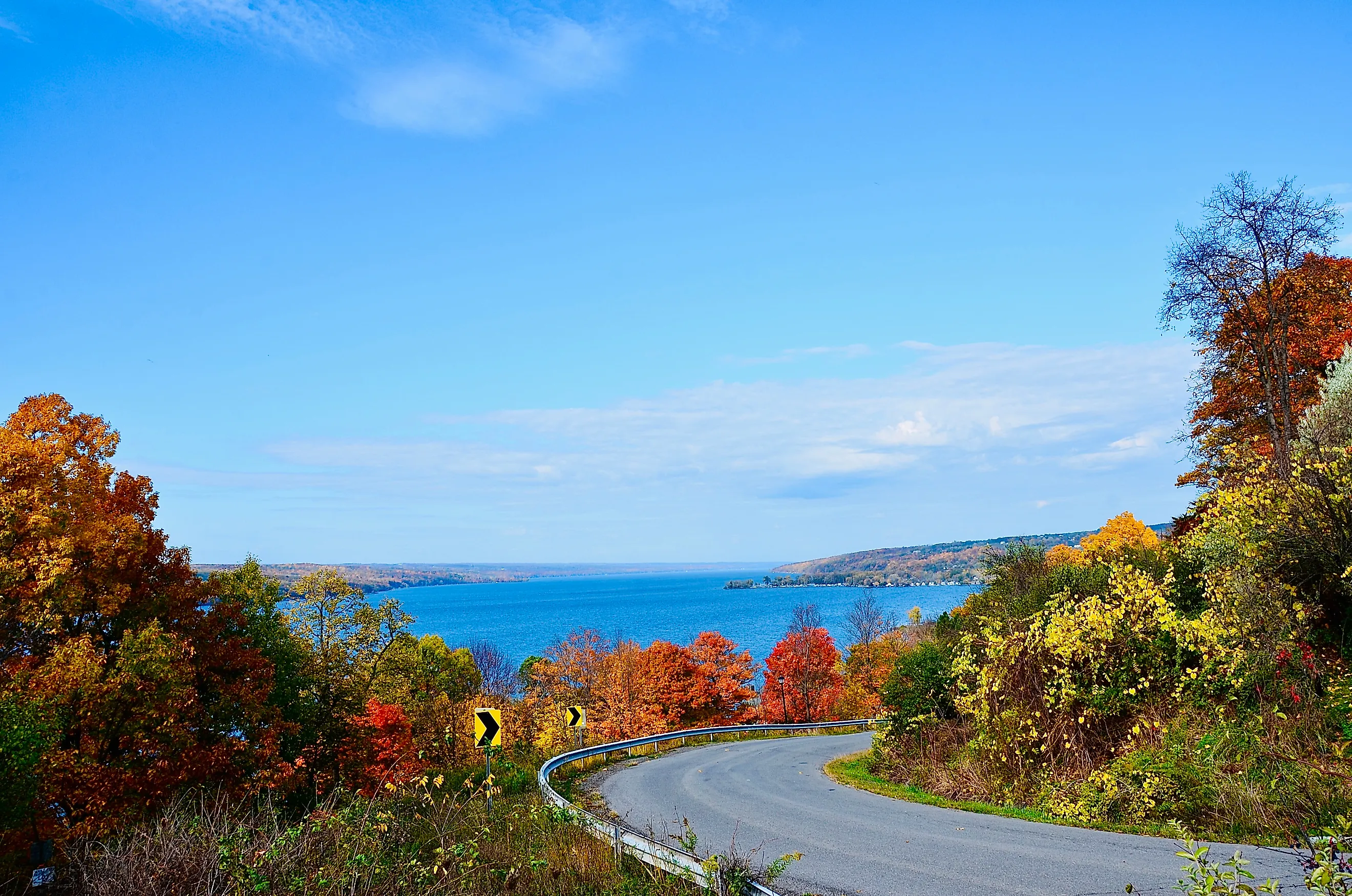 Cayuga Lake scenic byway fall colors