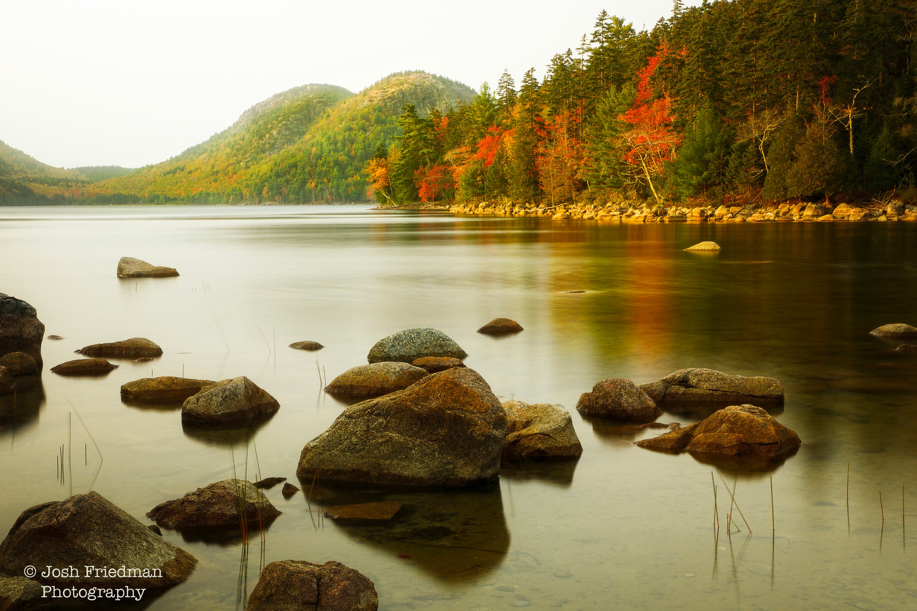 Acadia National Park Maine fall foliage Jordan Pond