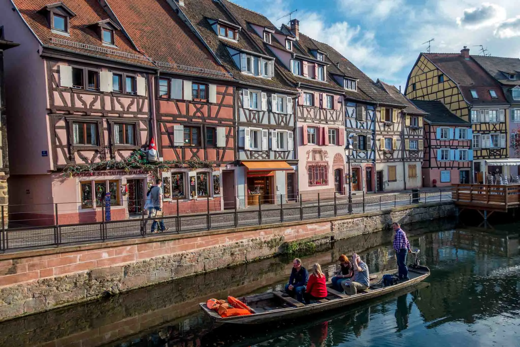 colmar alsace half timbered houses canal