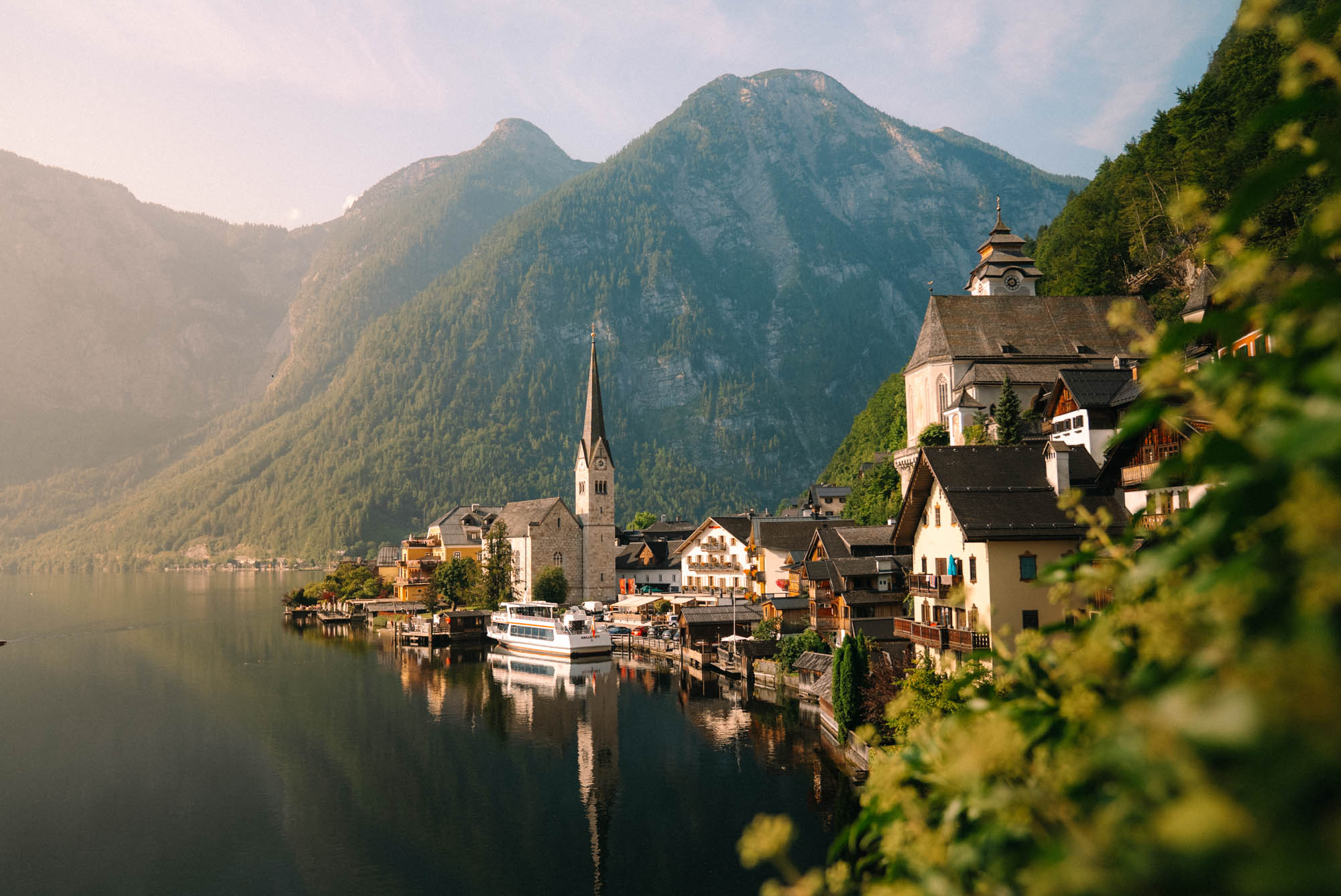 hallstatt austria autumn morning empty