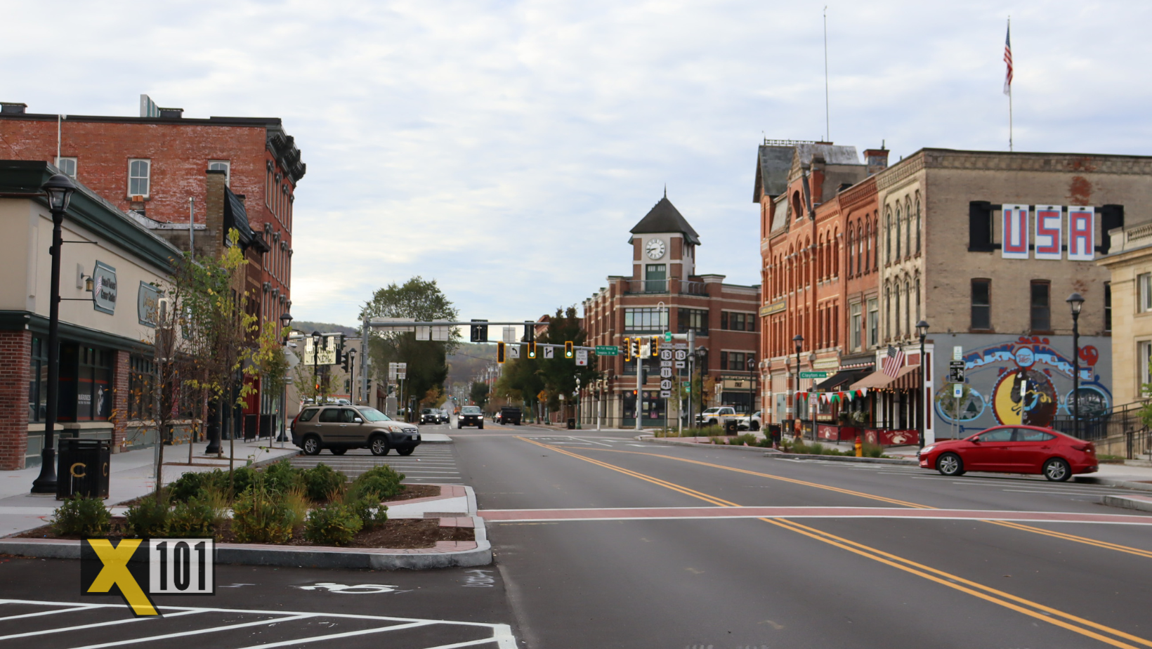 quiet small town main street usa