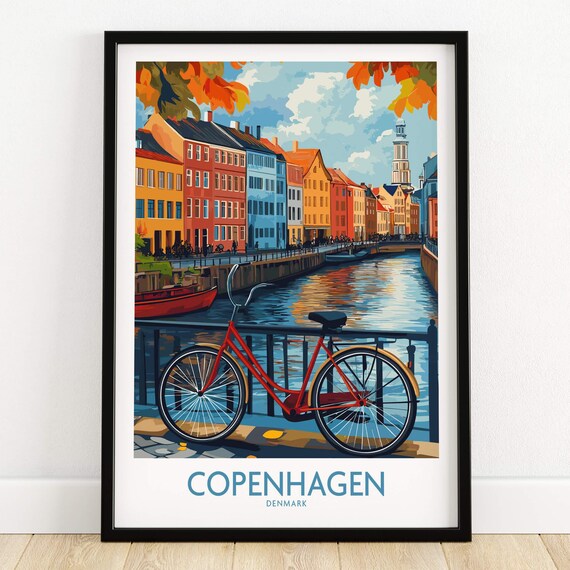 Copenhagen Denmark canal bikes autumn