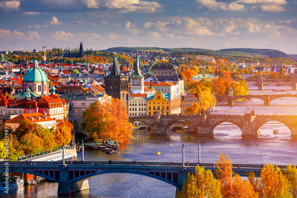 Prague Czech Republic Charles Bridge autumn