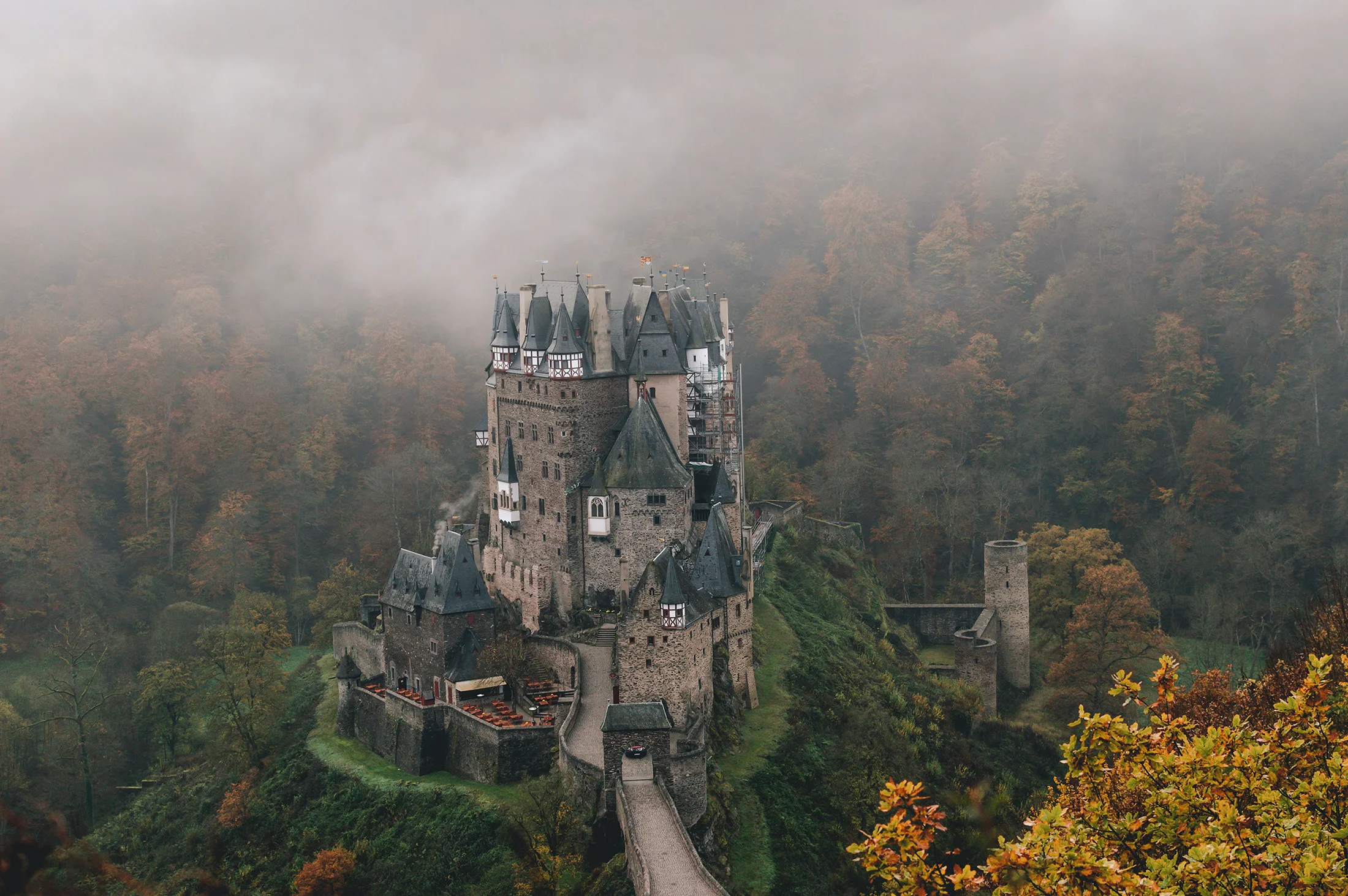 Burg Eltz castle autumn forest