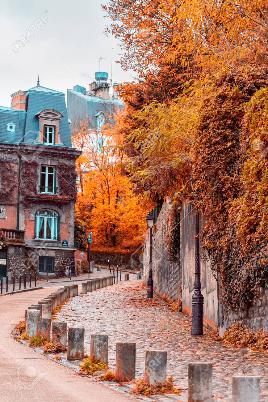 Montmartre Paris autumn trees