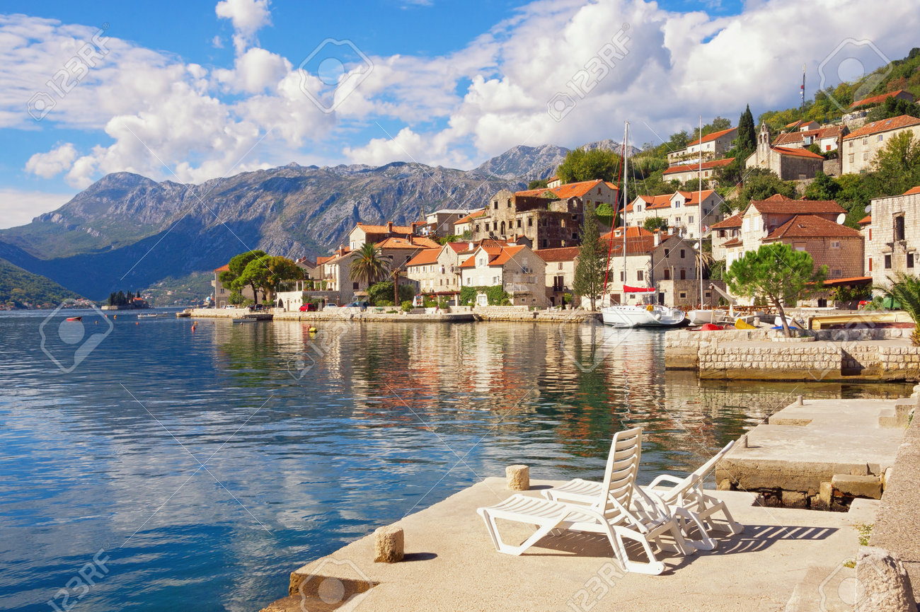 Perast Bay of Kotor Montenegro autumn