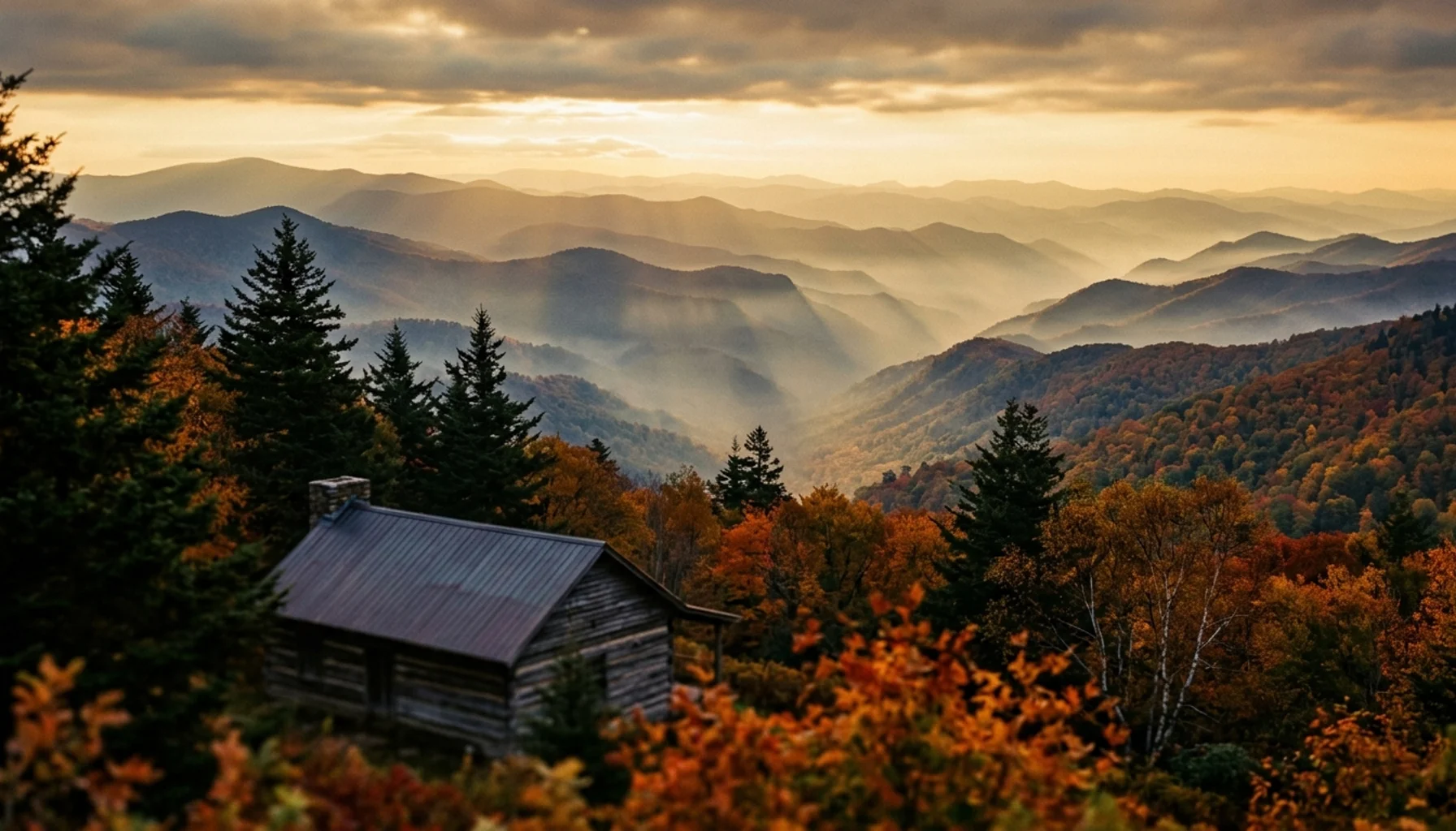 Gatlinburg Tennessee fall foliage mountains
