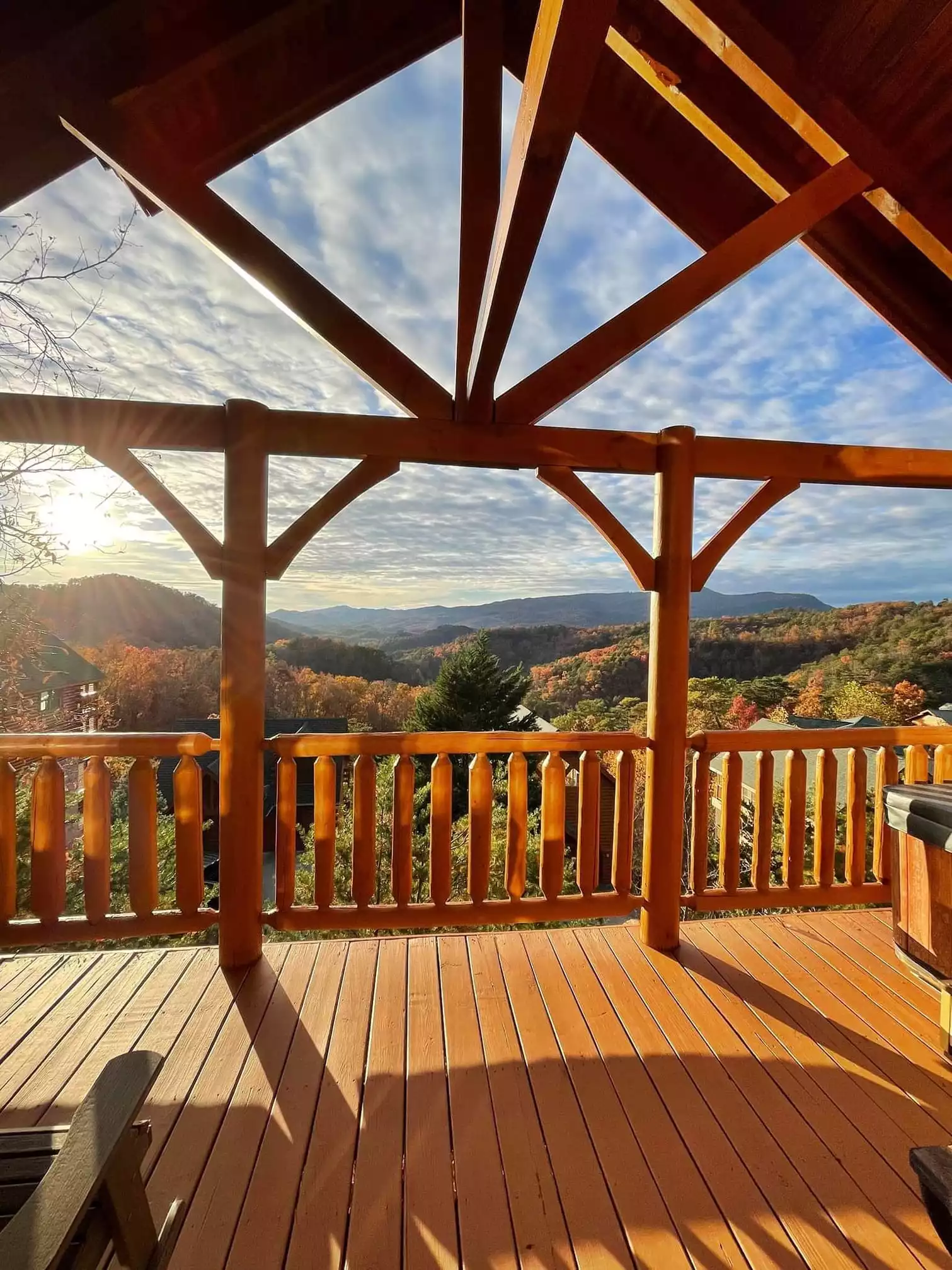 bear hug cabin smoky mountains deck