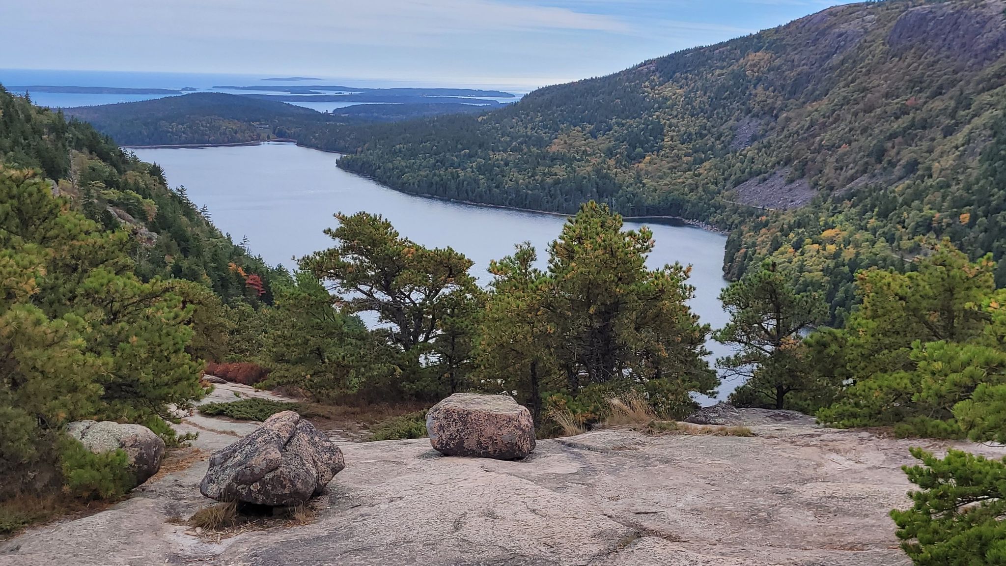 South Bubble Trail Acadia fall colors mountain views