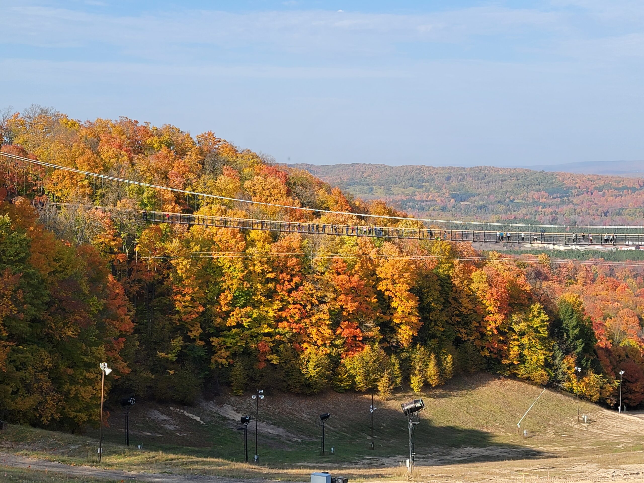Sky Bridge Boyne Mountain Michigan aerial views