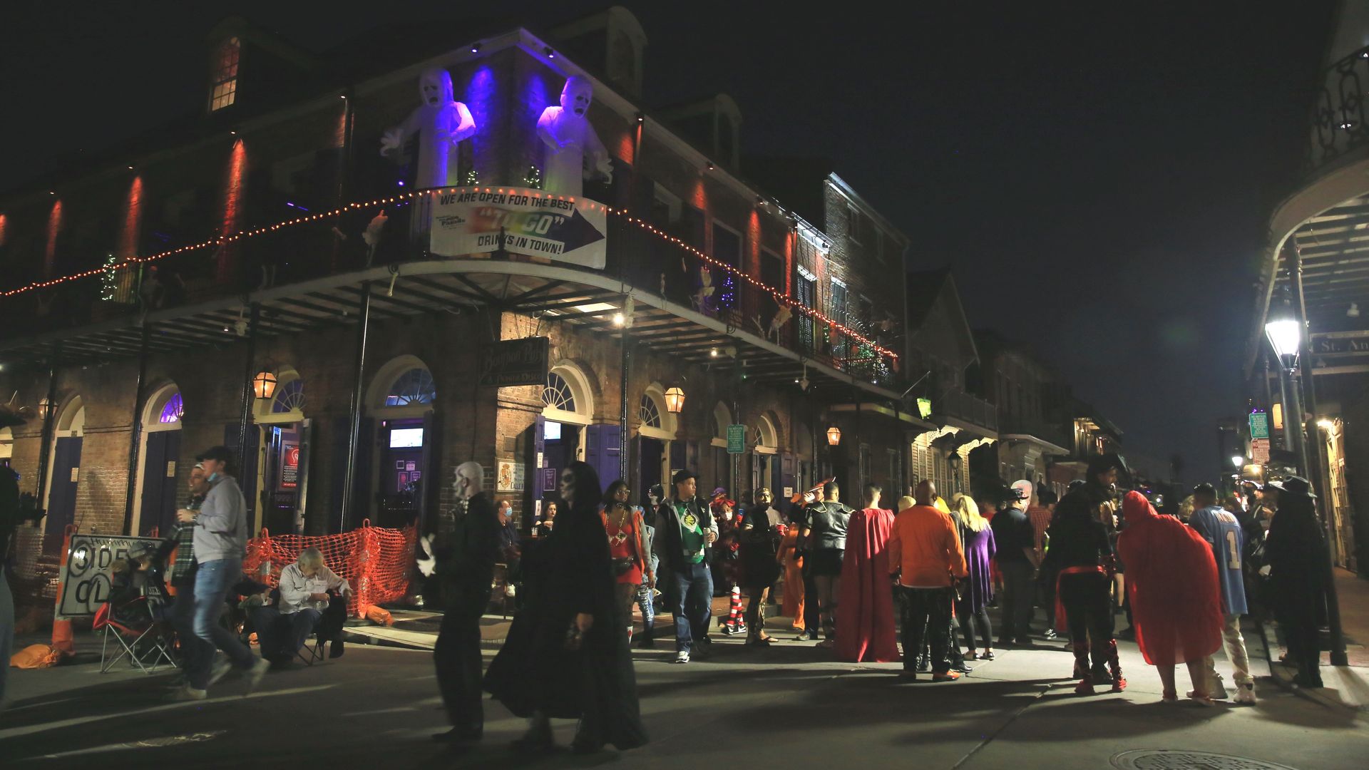 New Orleans French Quarter Halloween night