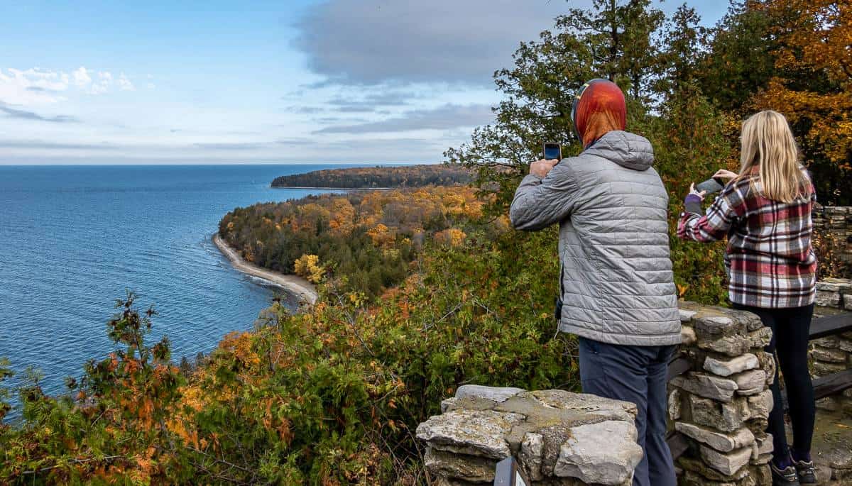 Door County fall foliage peninsula scenic overlook