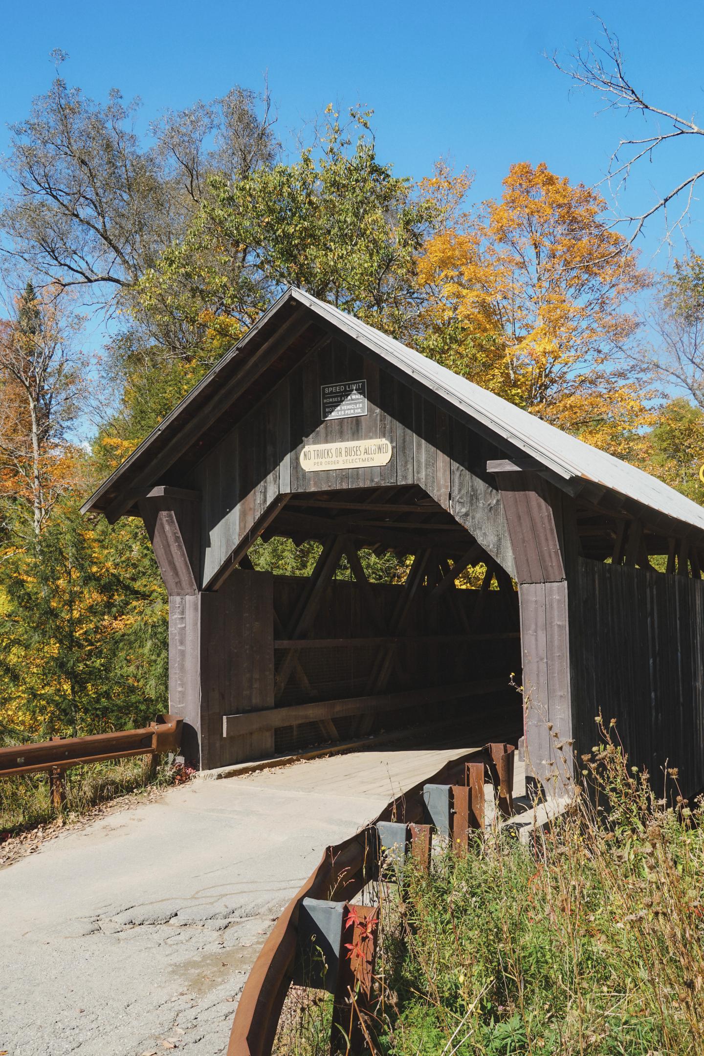 Vermont autumn covered bridge countryside