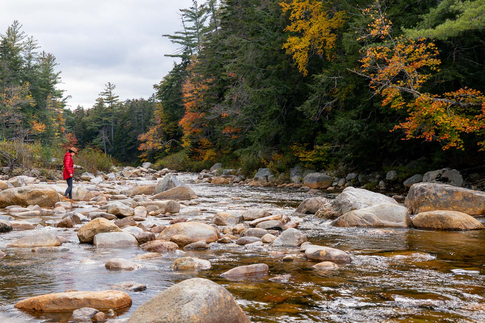 kancamagus highway fall foliage pulloff