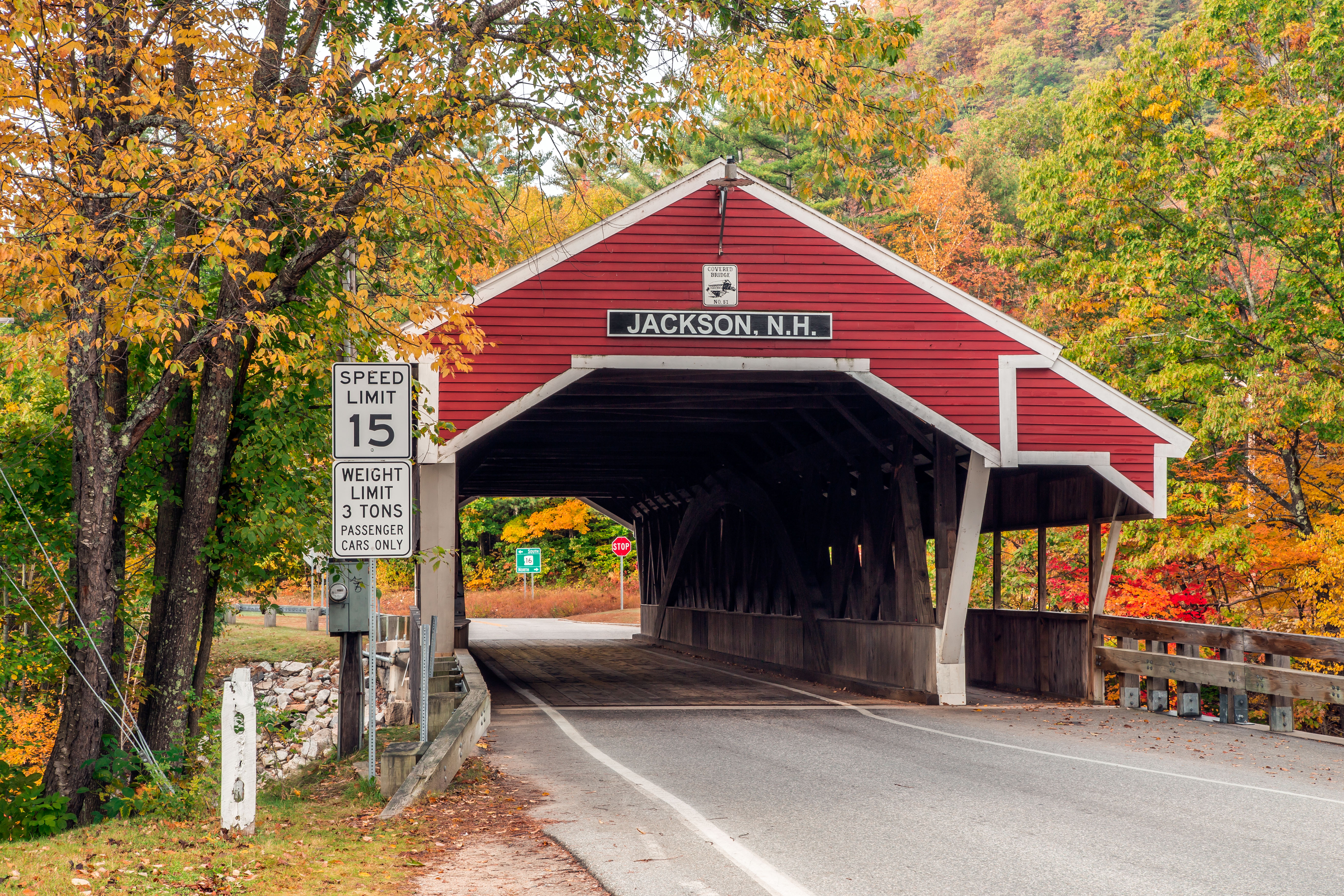 Jackson New Hampshire covered bridge fall foliage