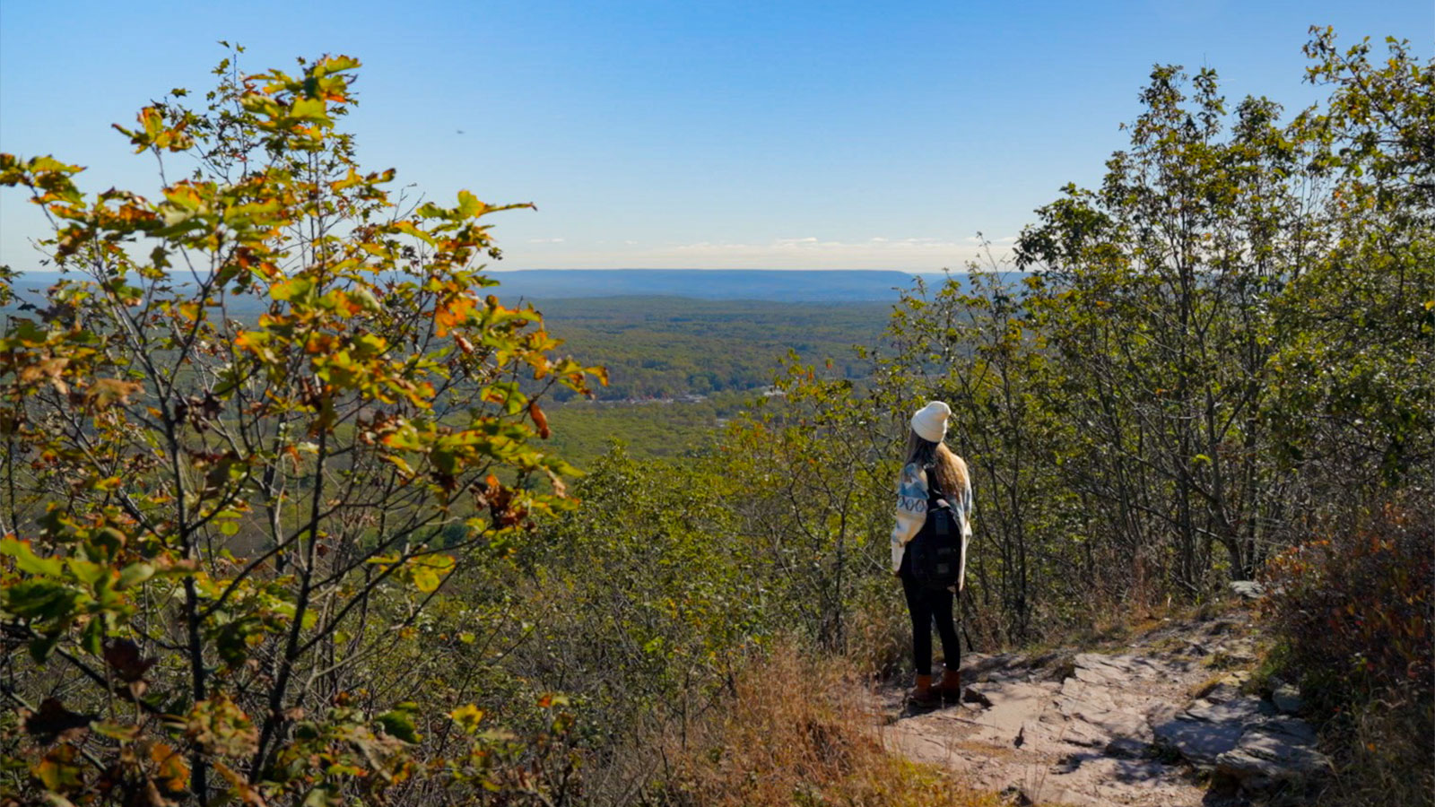 Pocono Mountains fall foliage panoramic overlook