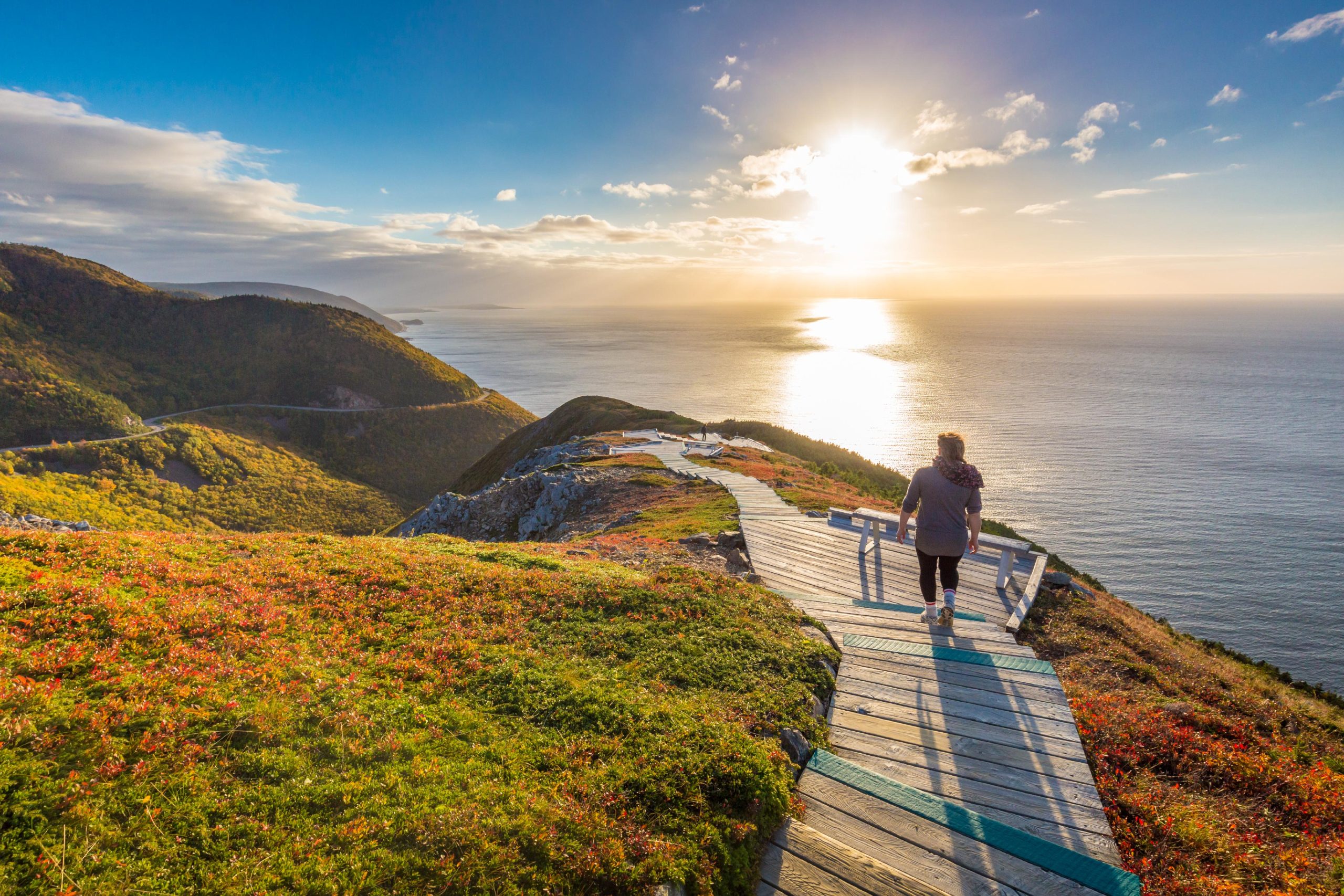Skyline Trail Cape Breton fall boardwalk ocean