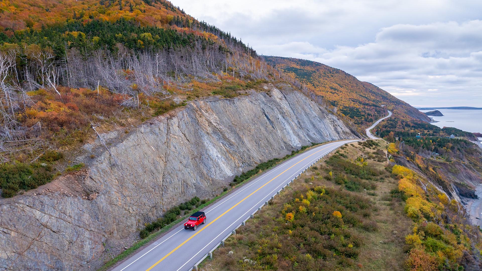 North Mountain Look-Off Cabot Trail panoramic view autumn