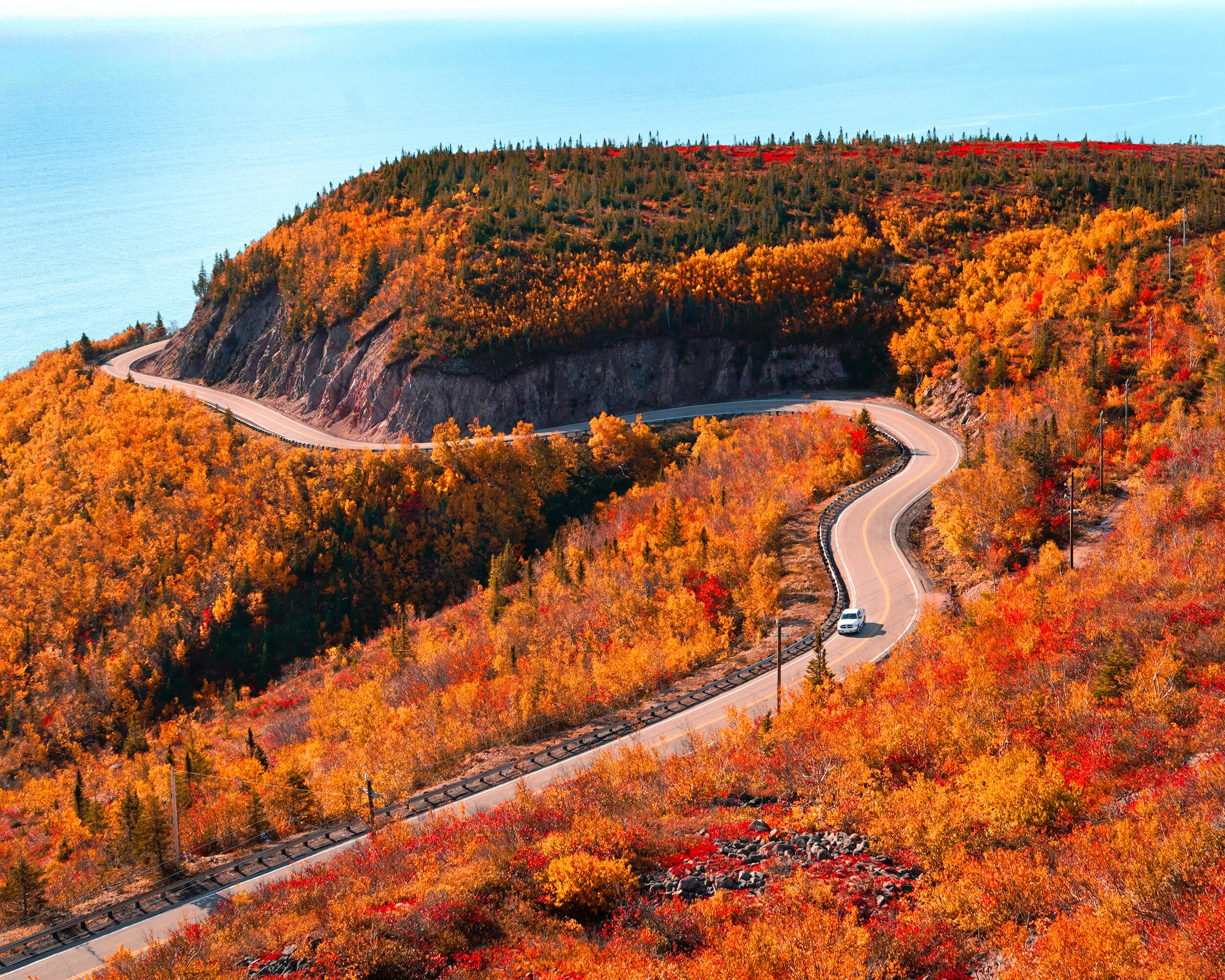 Cape Breton fall hiking trail autumn leaves