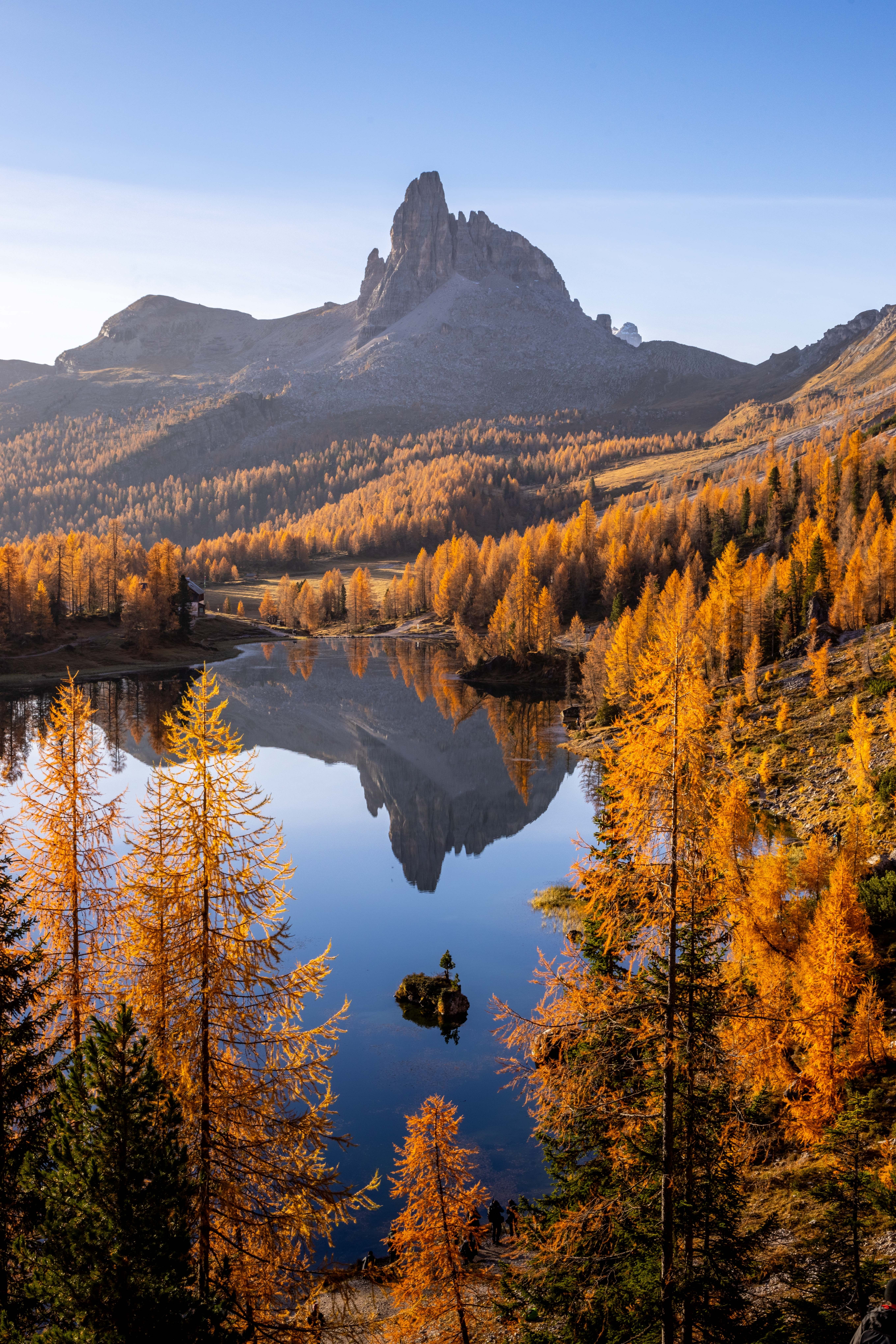 dolomites autumn larches mountains October