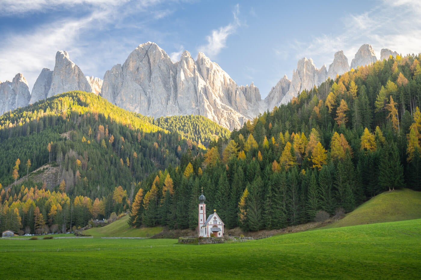 Santa Magdalena Val di Funes autumn Dolomites