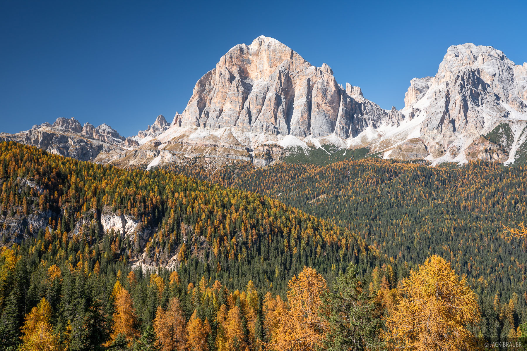 dolomites autumn larch forest hiking
