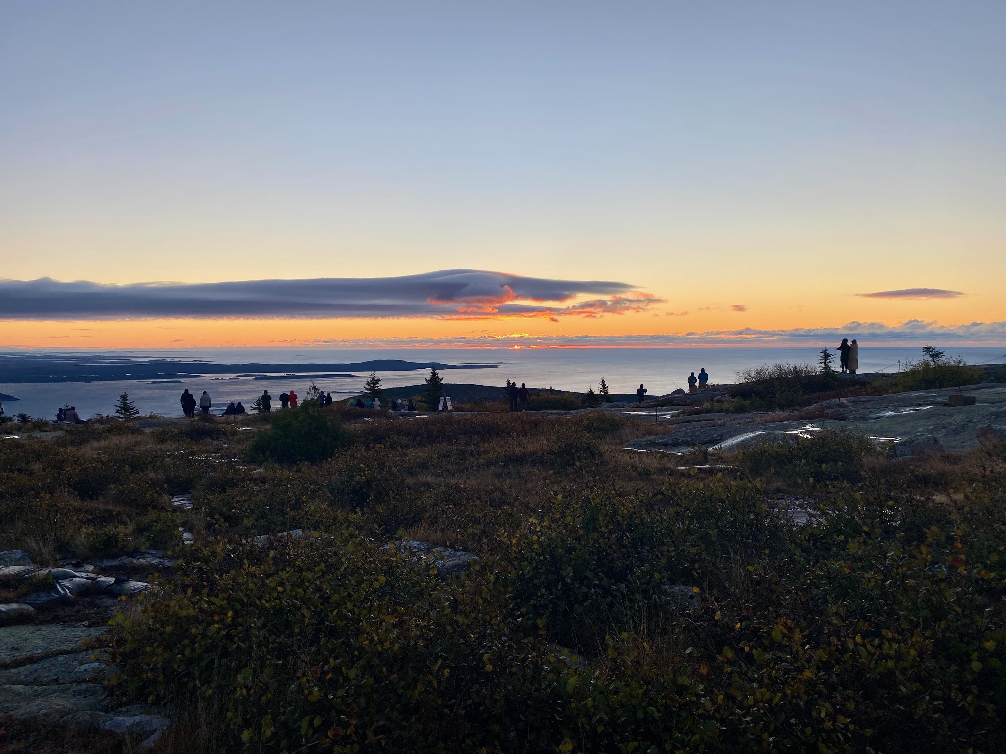 Acadia National Park Cadillac Mountain sunrise fall foliage