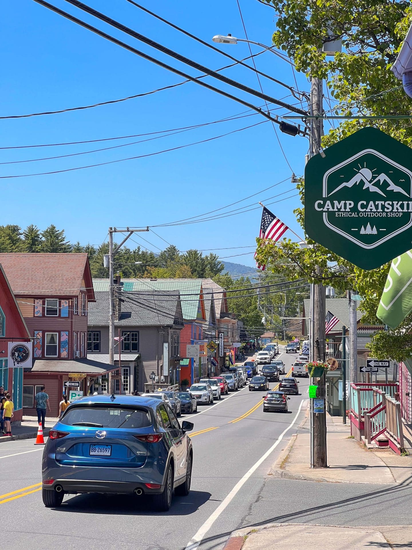 Woodstock New York town main street fall