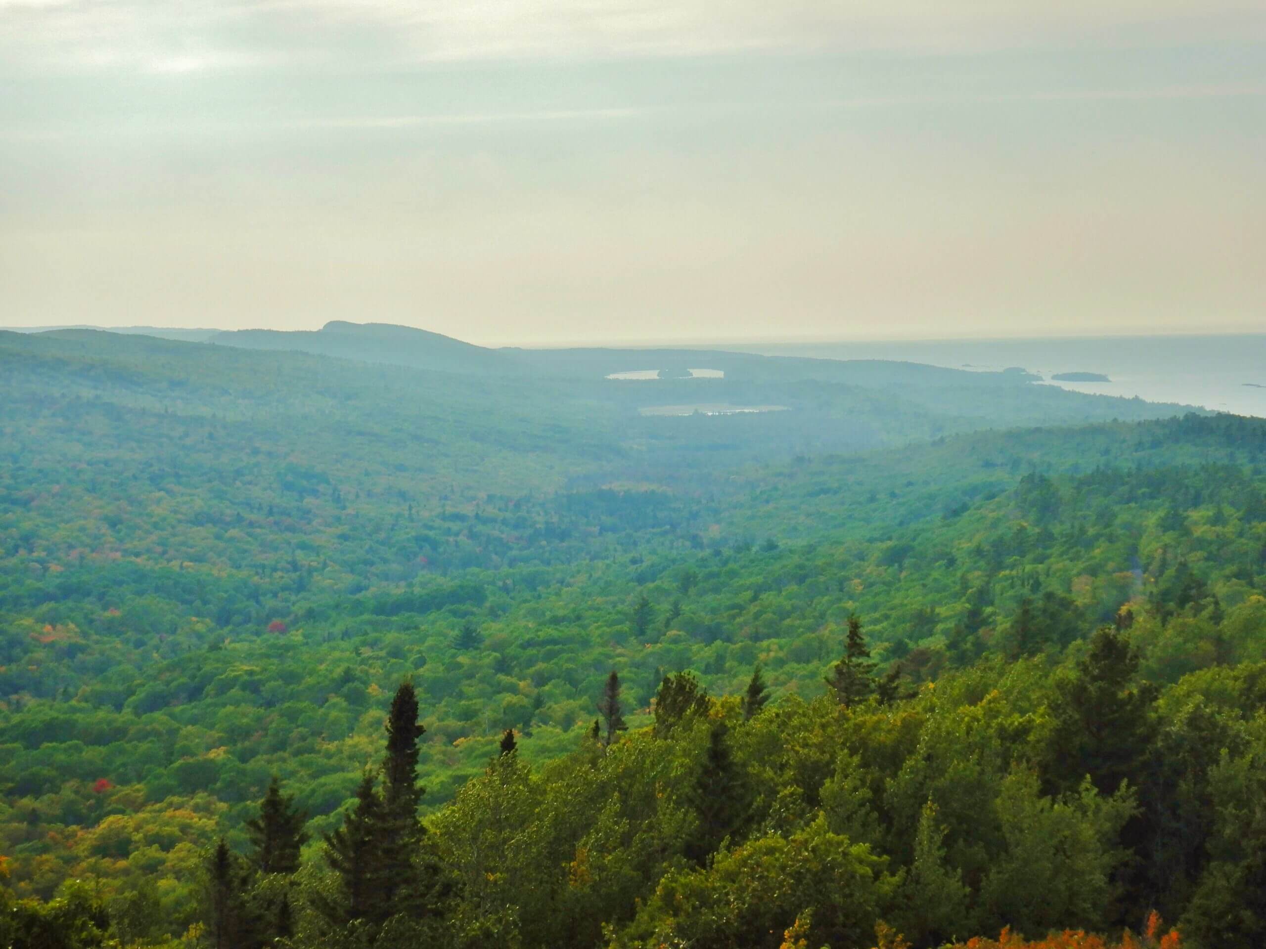 Brockway Mountain Drive fall overlook Lake Superior