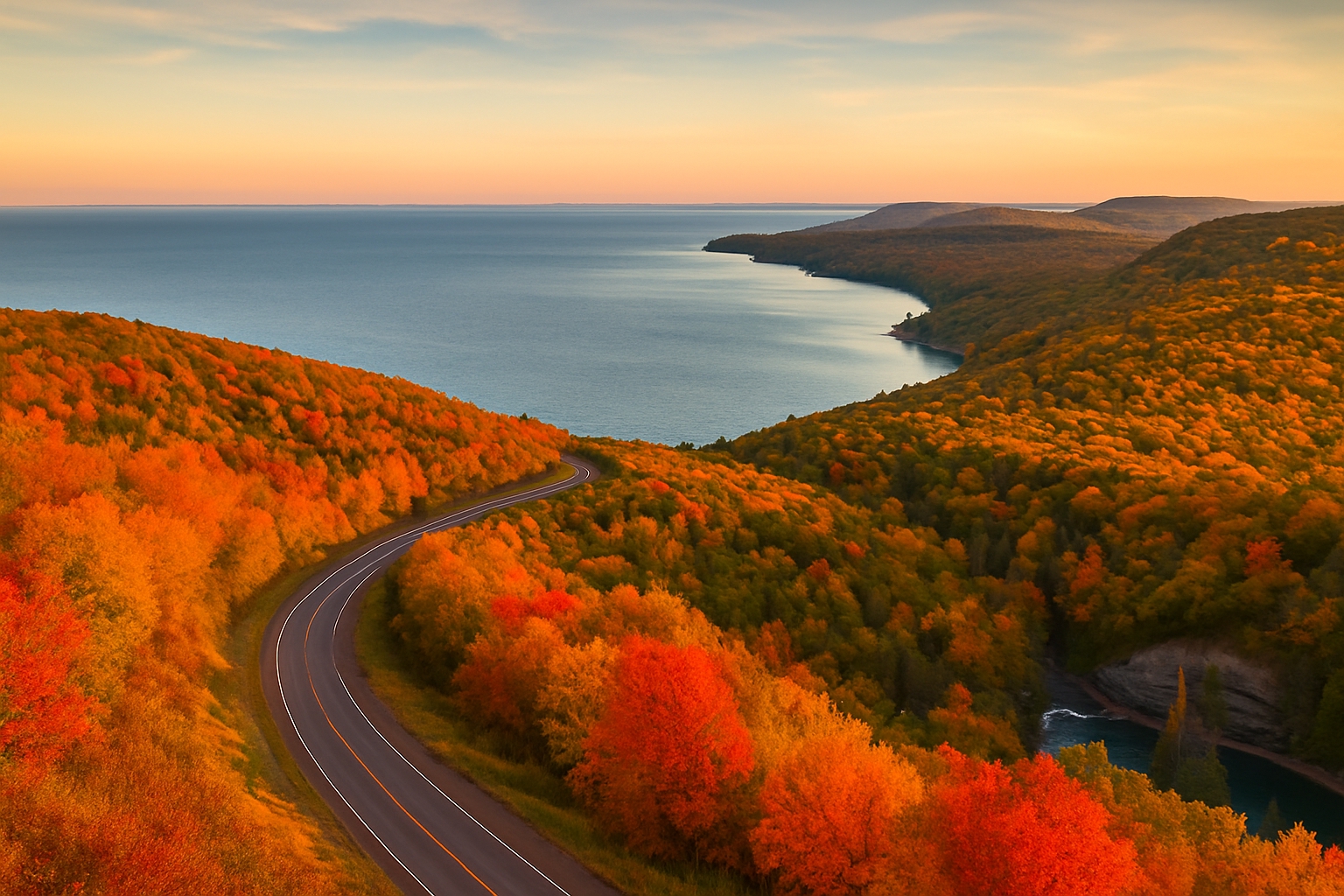 Brockway Mountain Drive fall colors Keweenaw