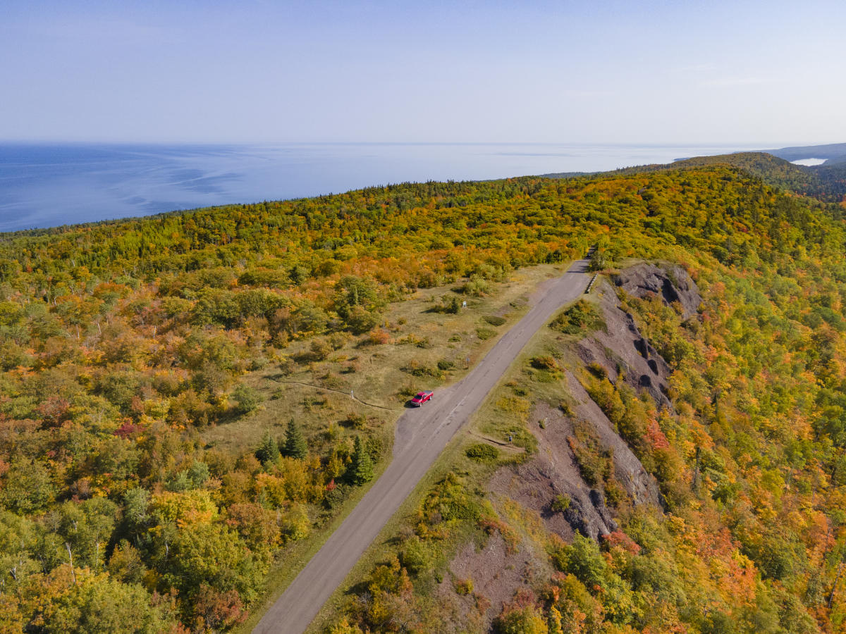 Brockway Mountain Drive fall colors overlook