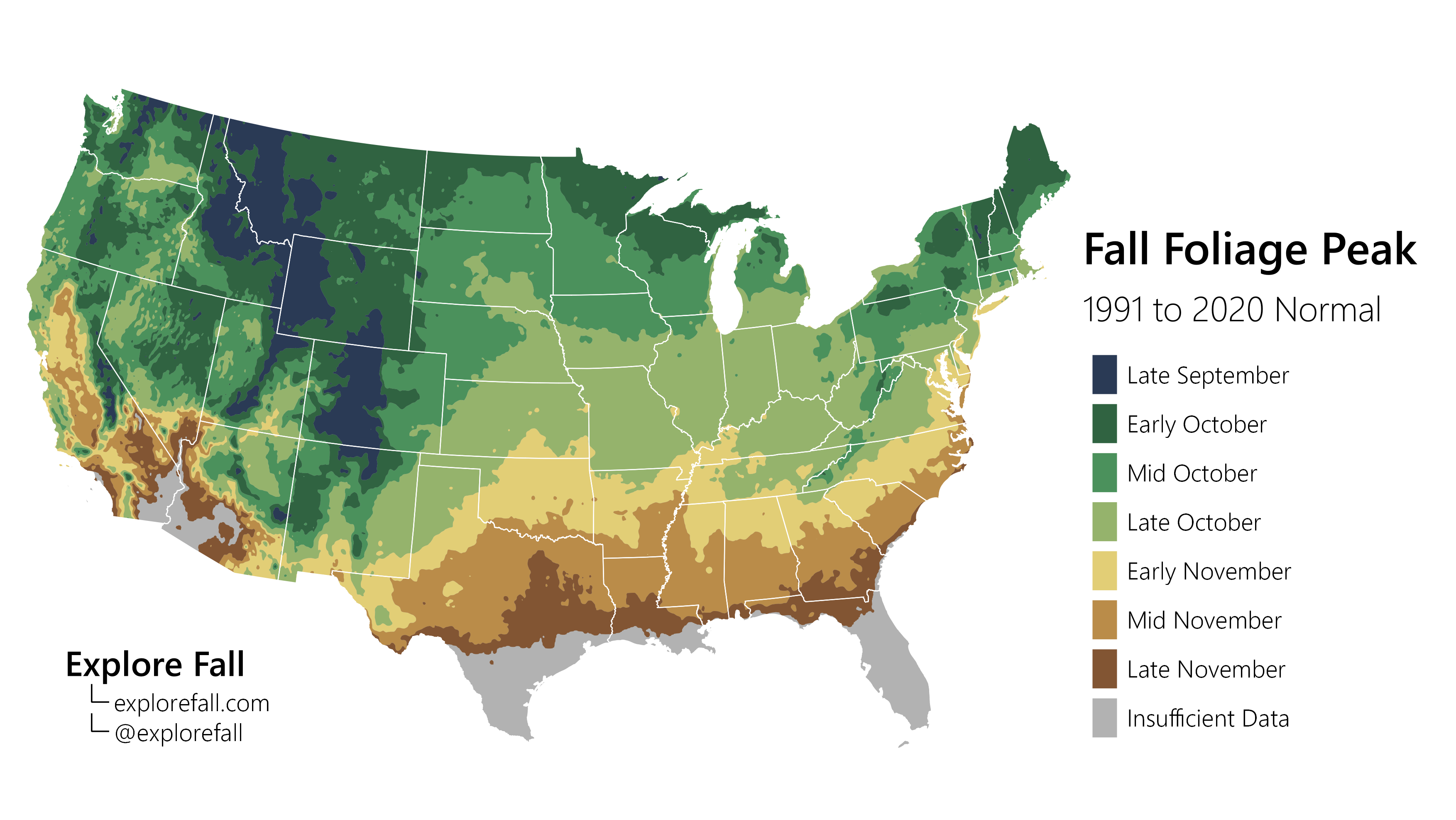fall foliage peak color map United States