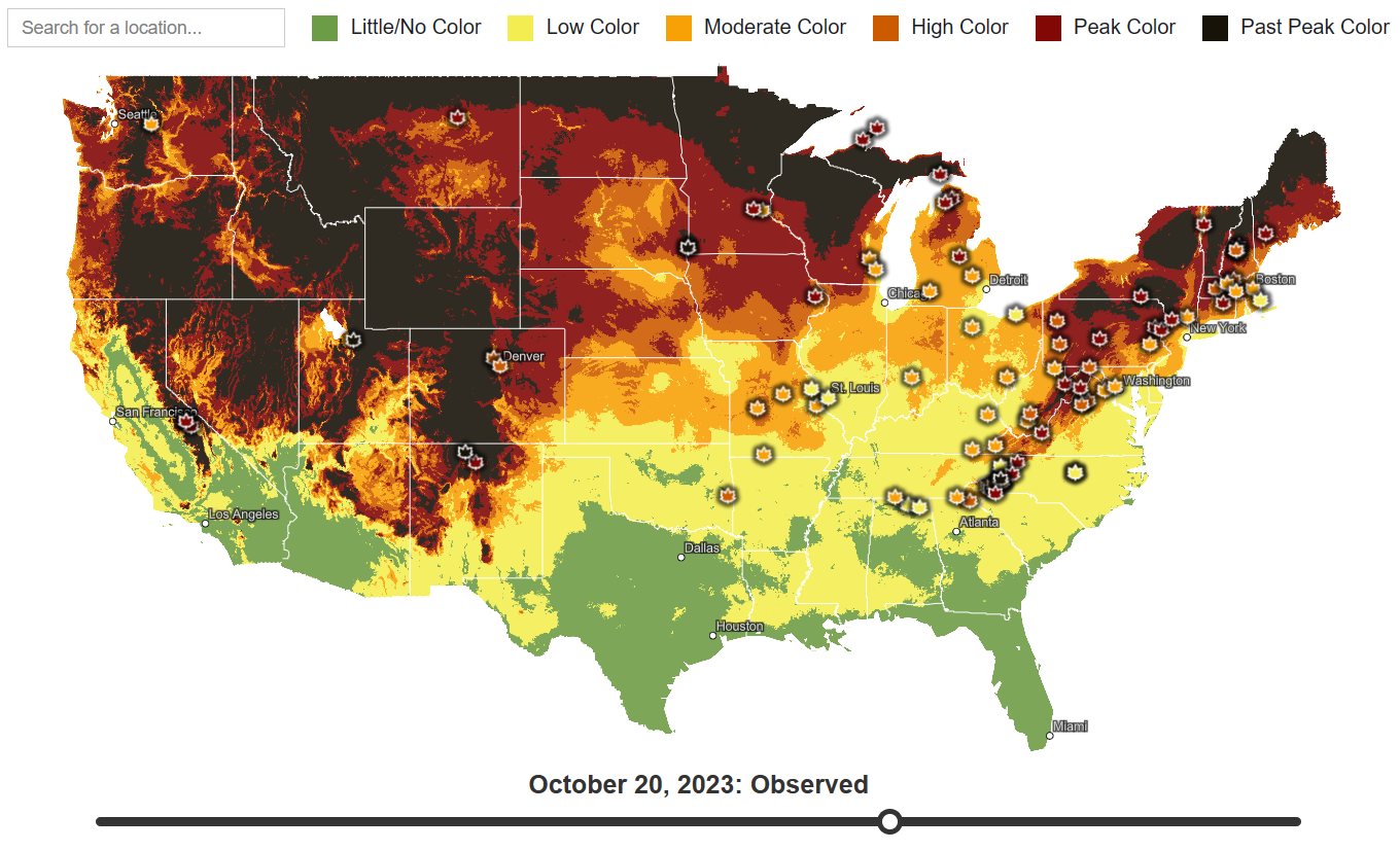 fall foliage tracking map