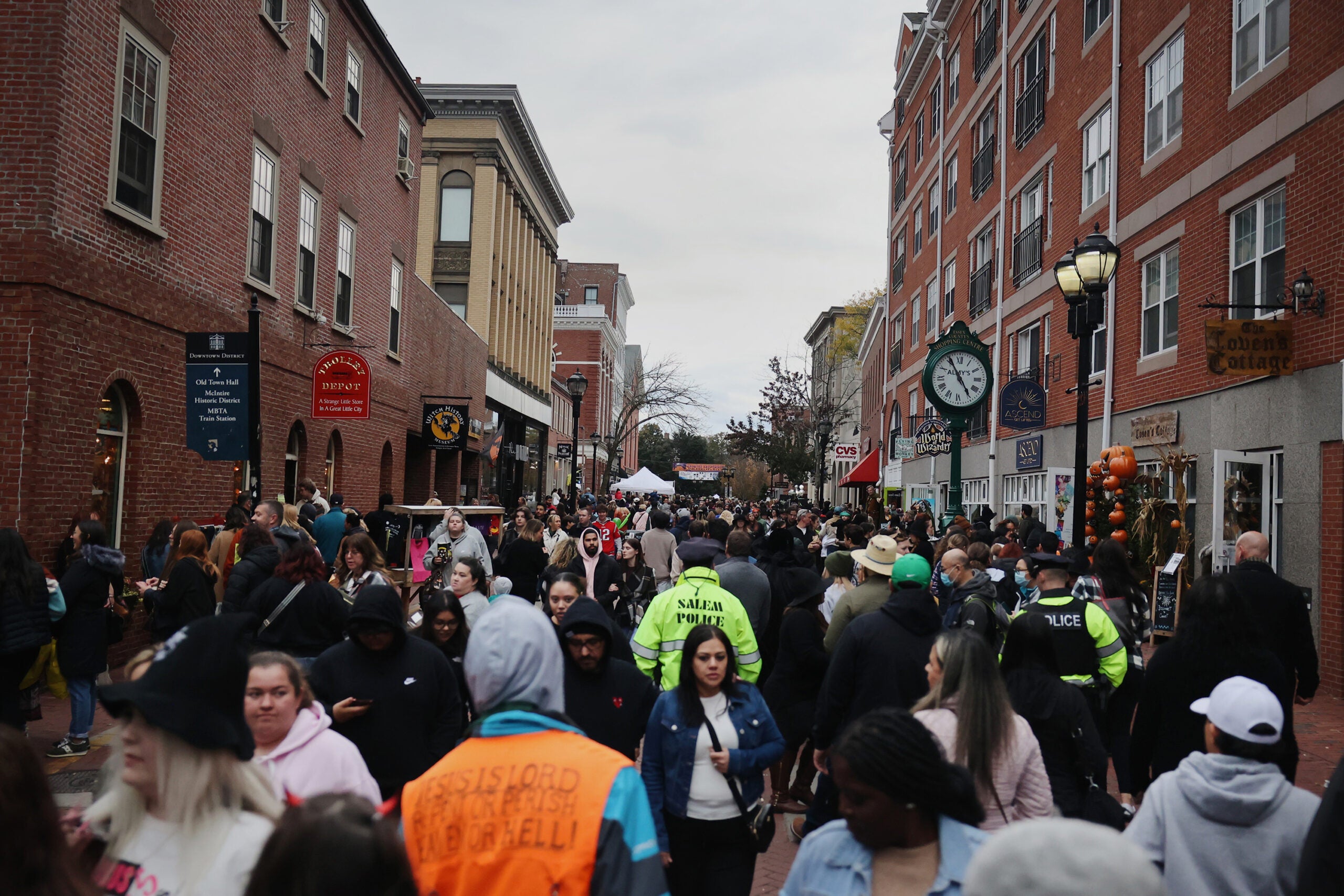 Salem Massachusetts Halloween crowds October